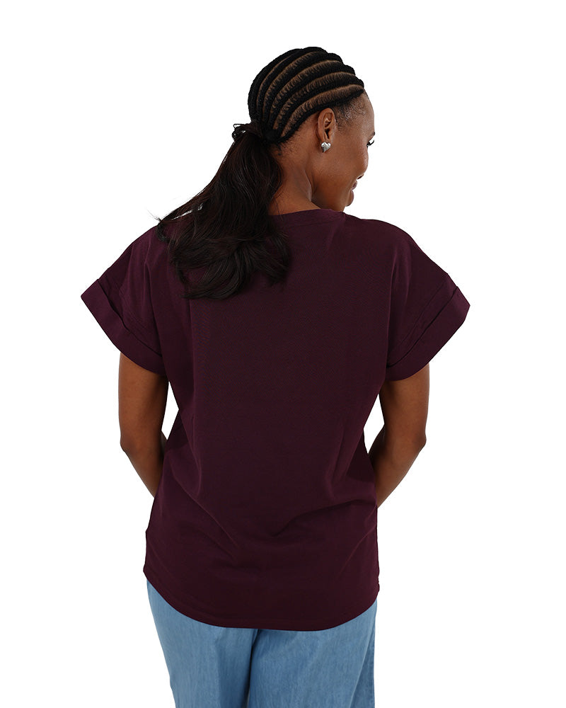 Grape Short Sleeve Turn Back T-Shirt