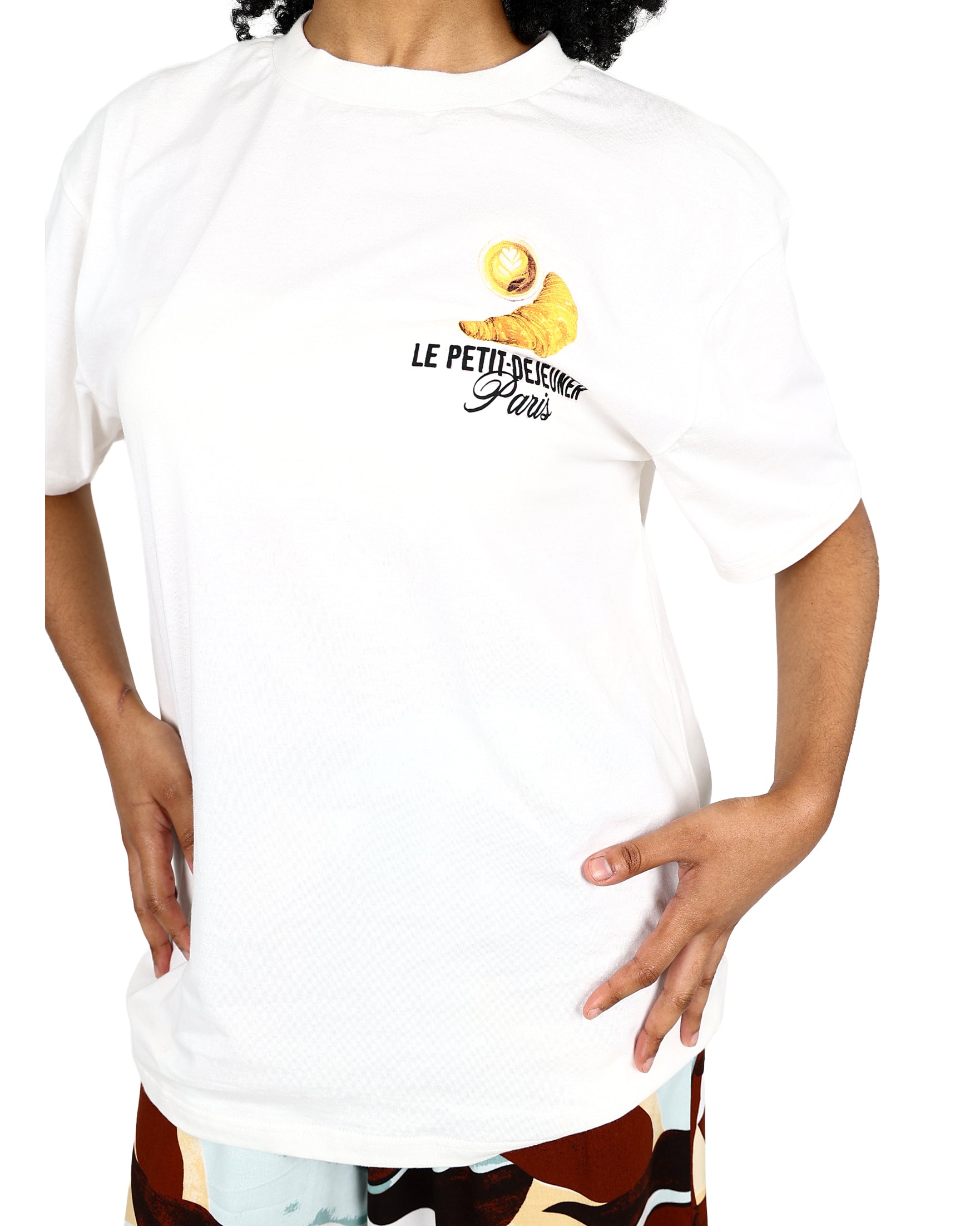 Oversized Breakfast Graphic Print T-Shirt