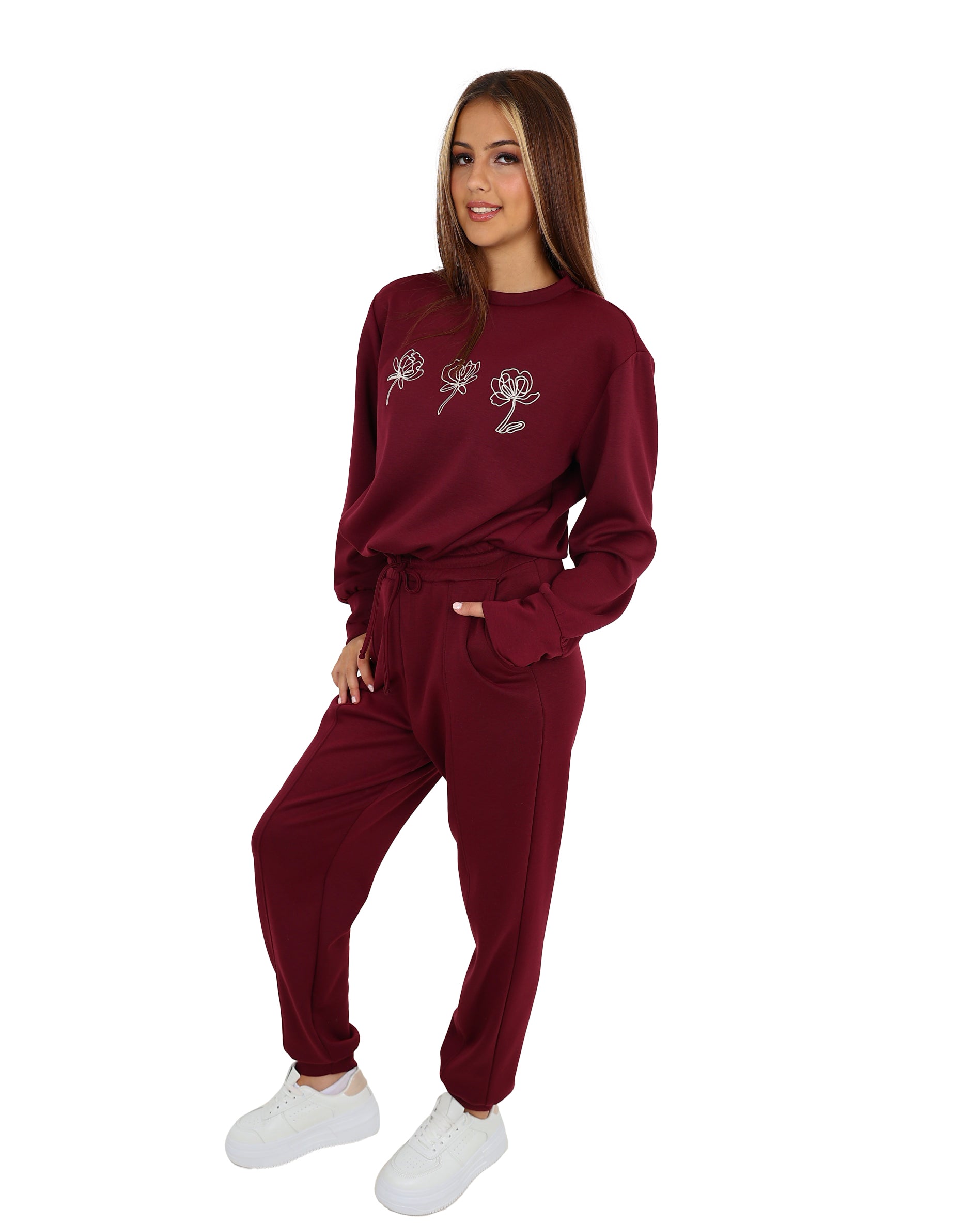 Burgundy Co-Ord Scuba Joggers