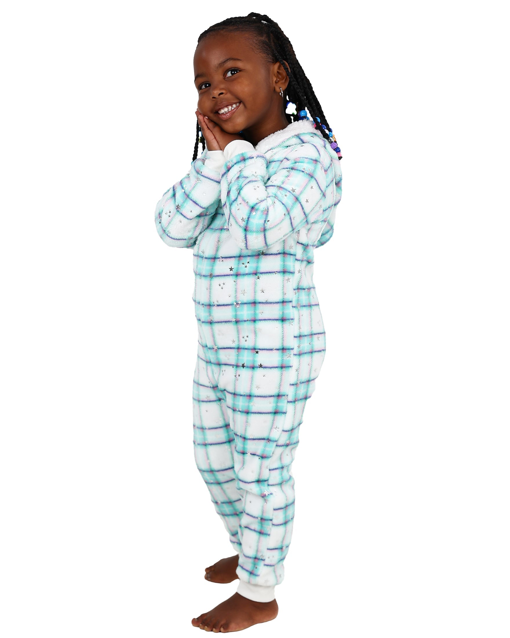 Check Plush Fleece Onesie