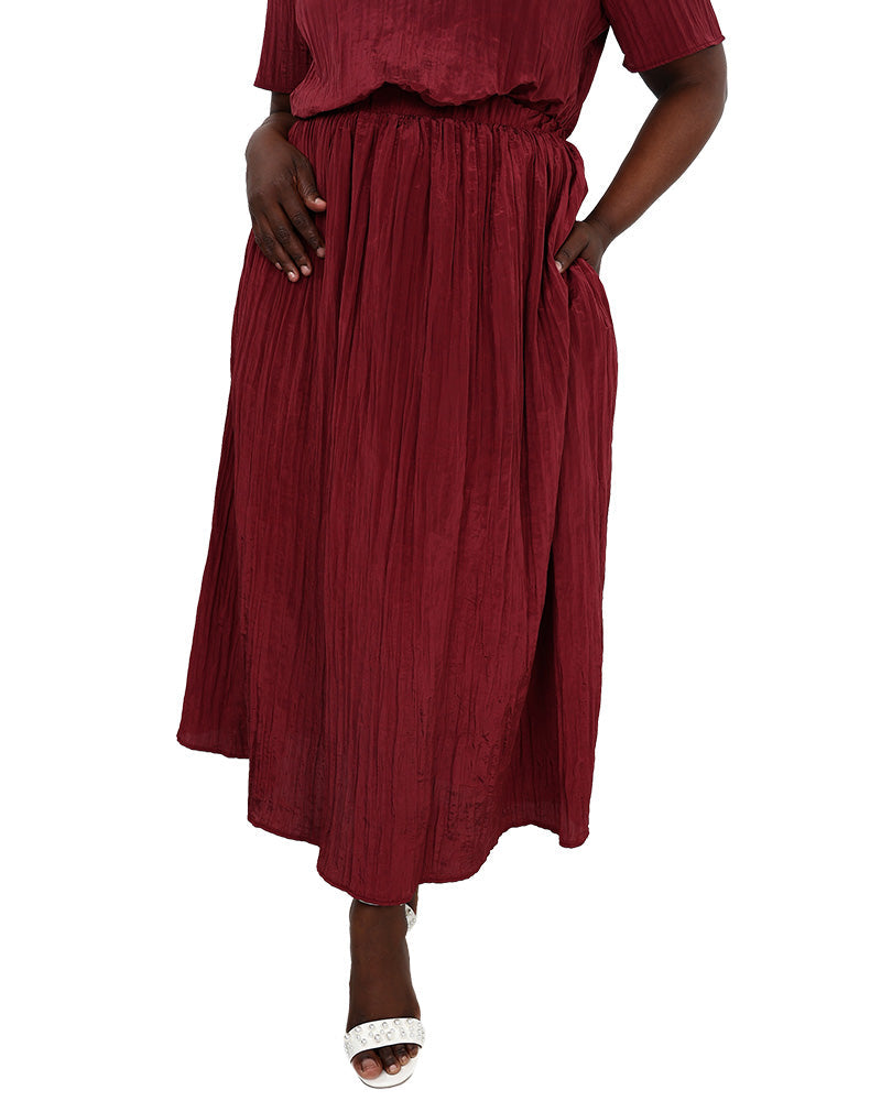 Grape Co-Ord Textured Maxi Skirt