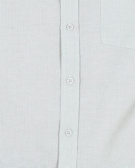 Short Sleeve Sage Waffle Textured Cotton Shirt