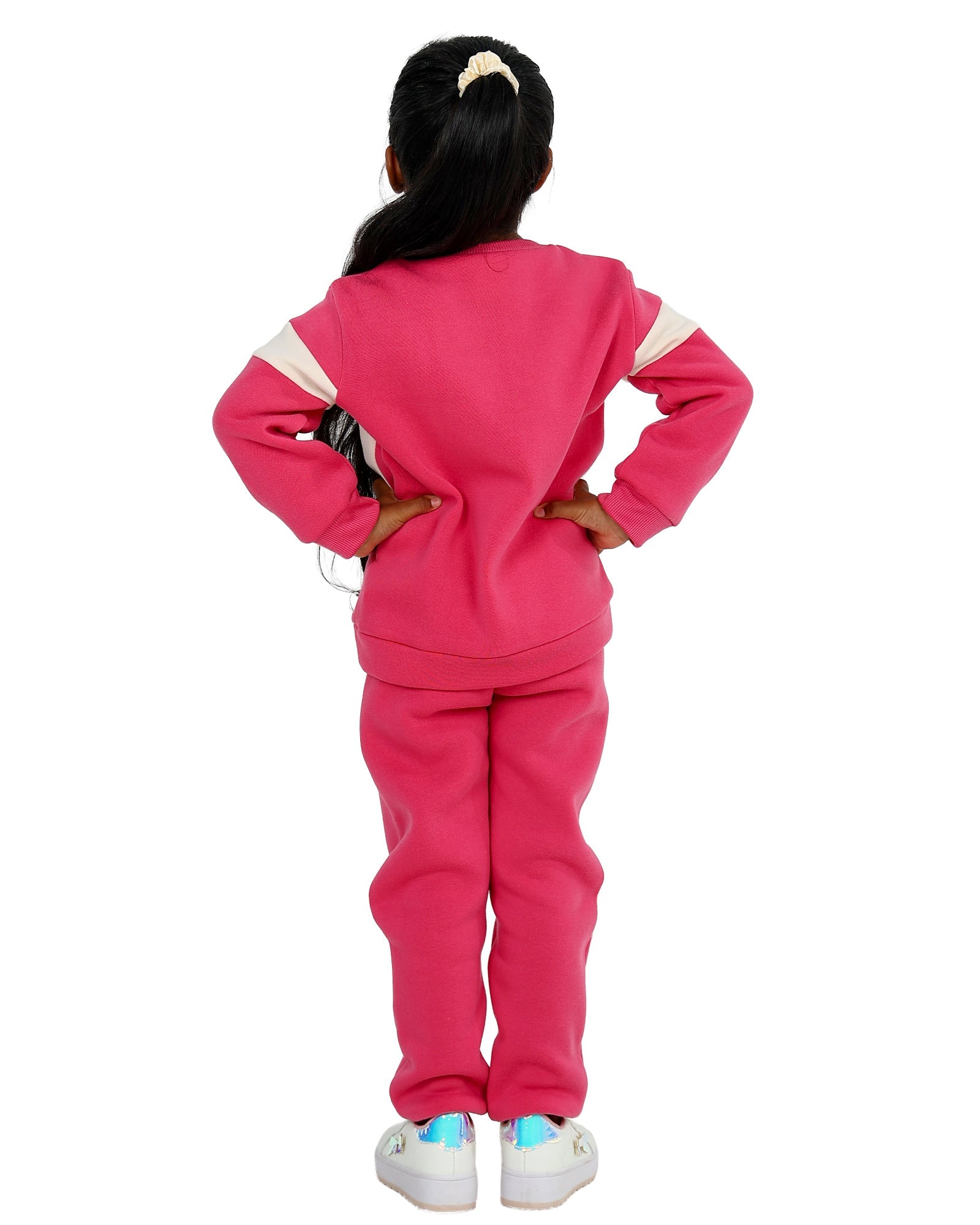 Cerise Colour Block Heart Tracksuit
