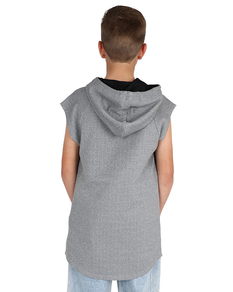 Sleeveless Grey Scuba Hoodie