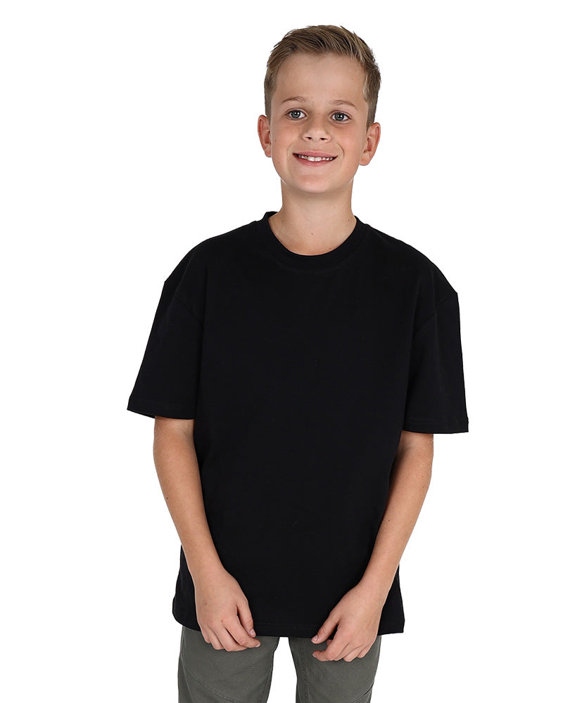 Short Sleeve Black Oversized Crew Neck Cotton T-Shirt