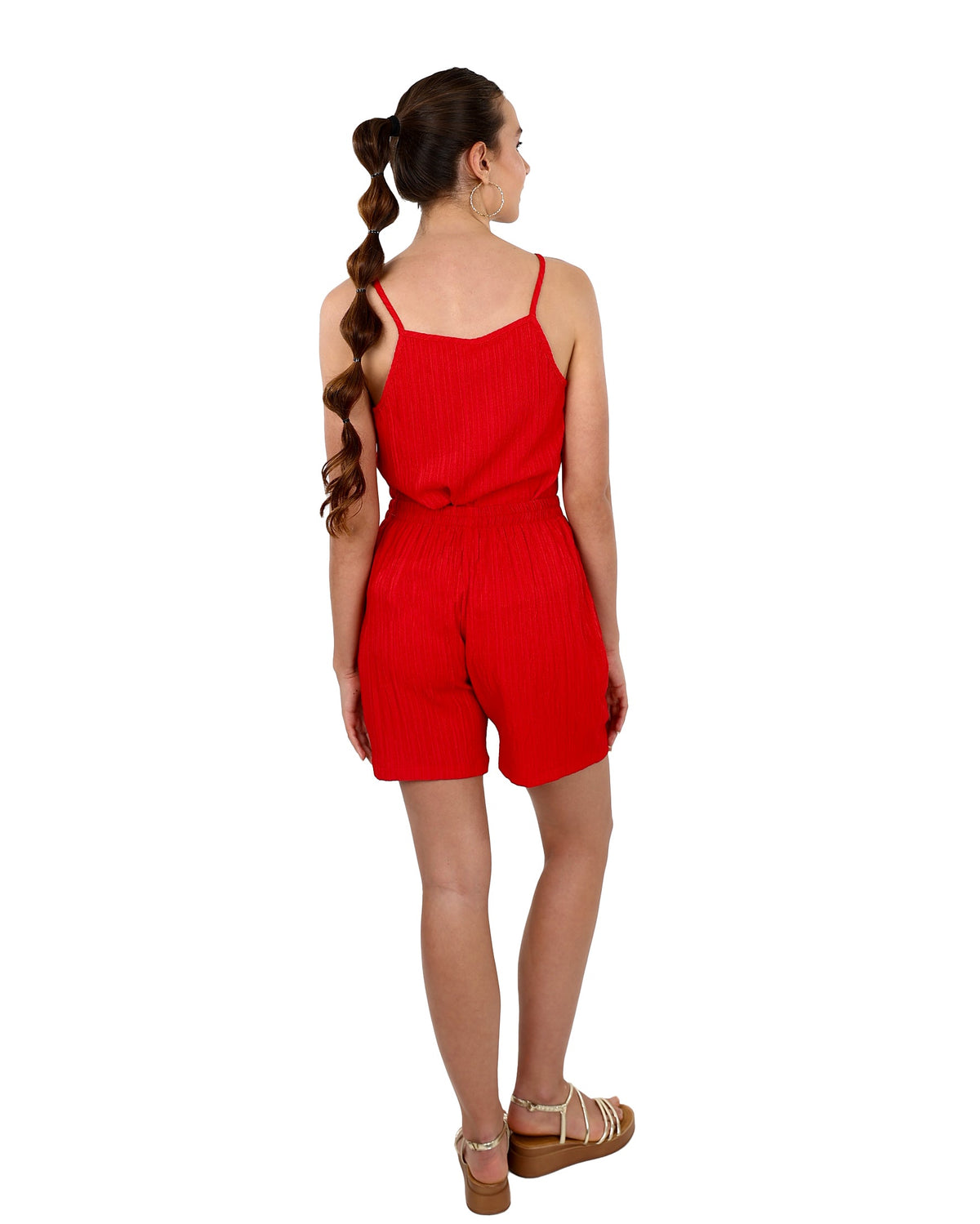 Red Elasticated Shorts