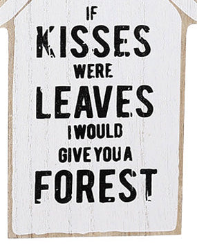 House Shape "Kisses" White Wall Art