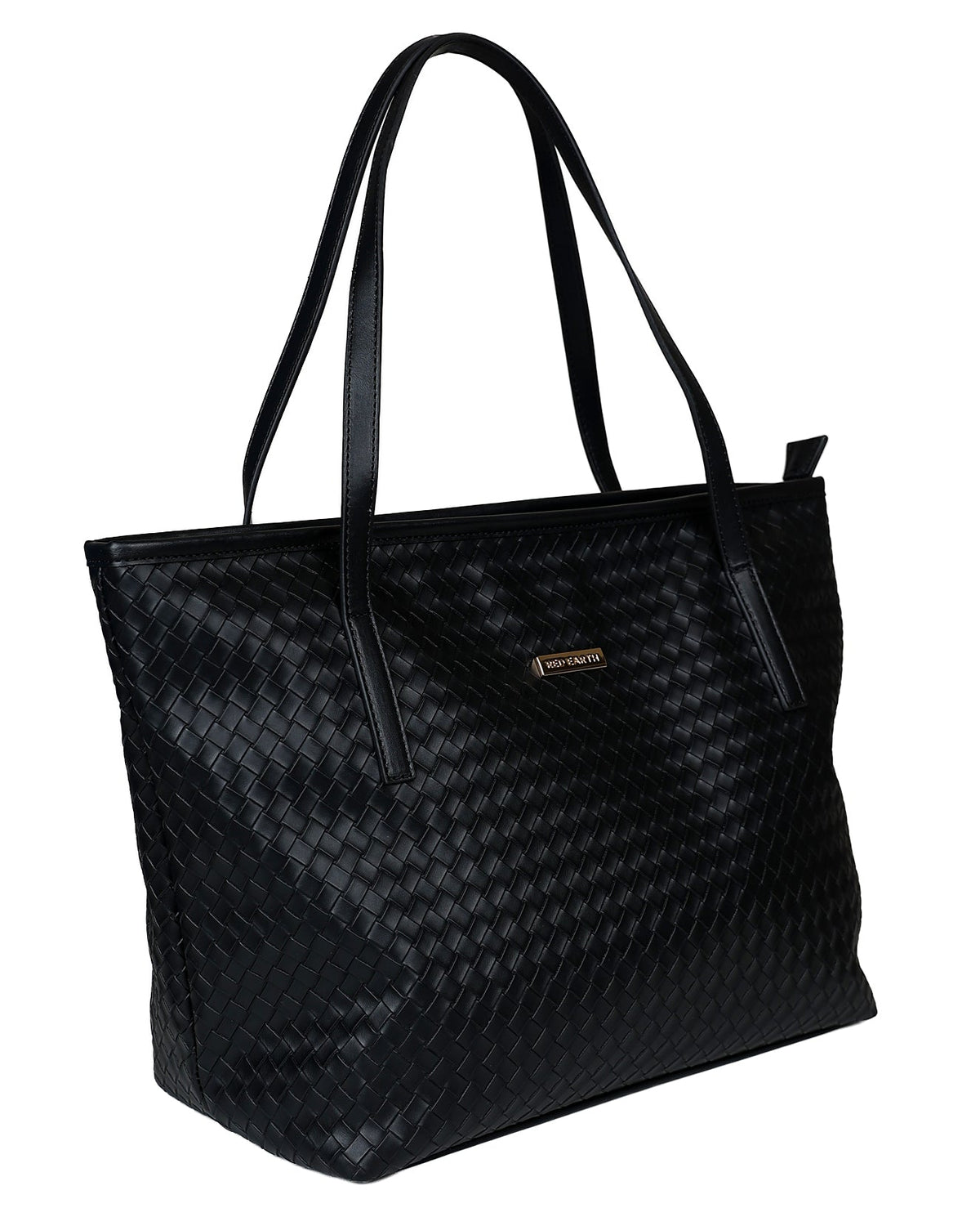 Black Weave Look Isobel Shopper Handbag