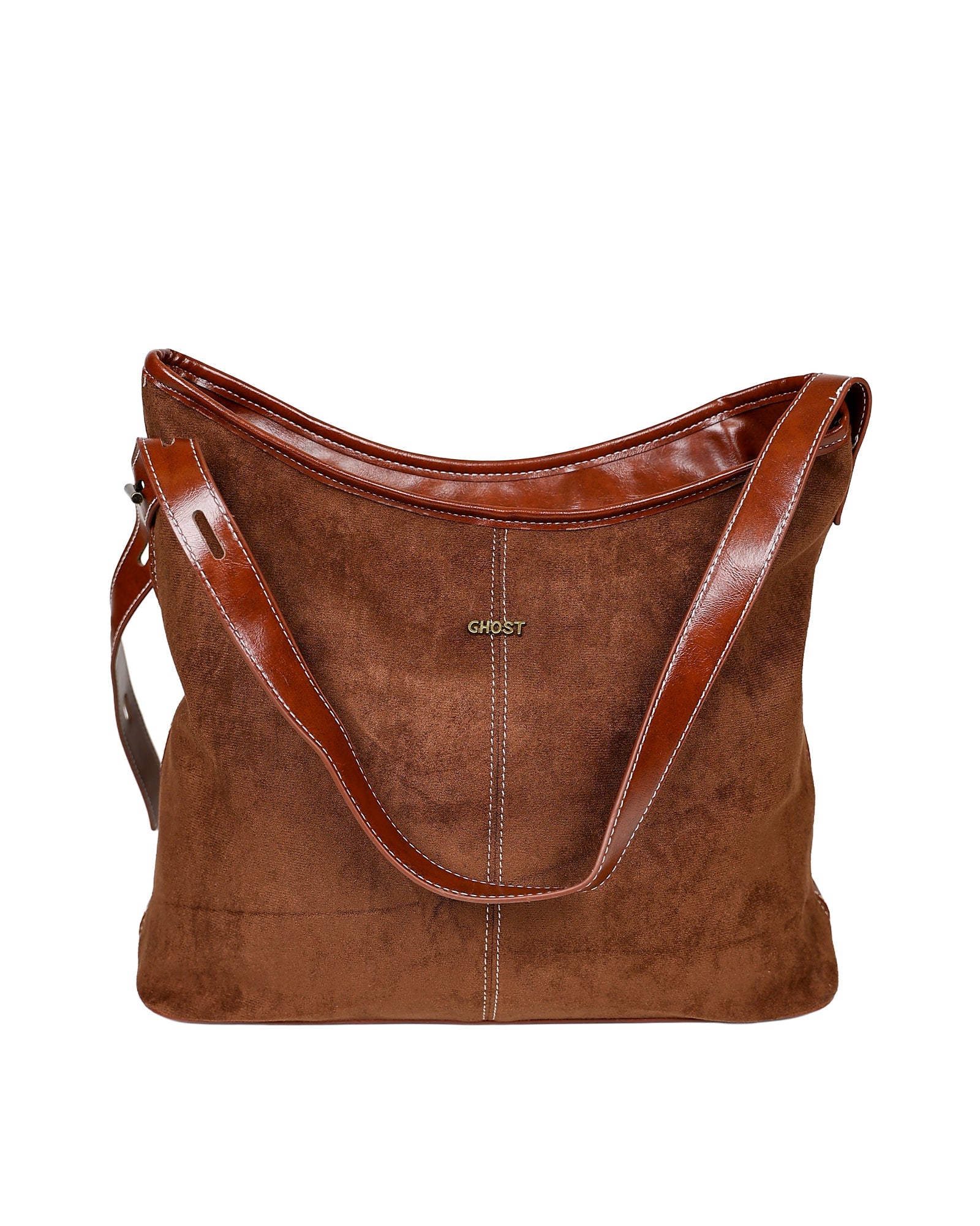 Chocolate Faux Suede Sue Sling Handbag