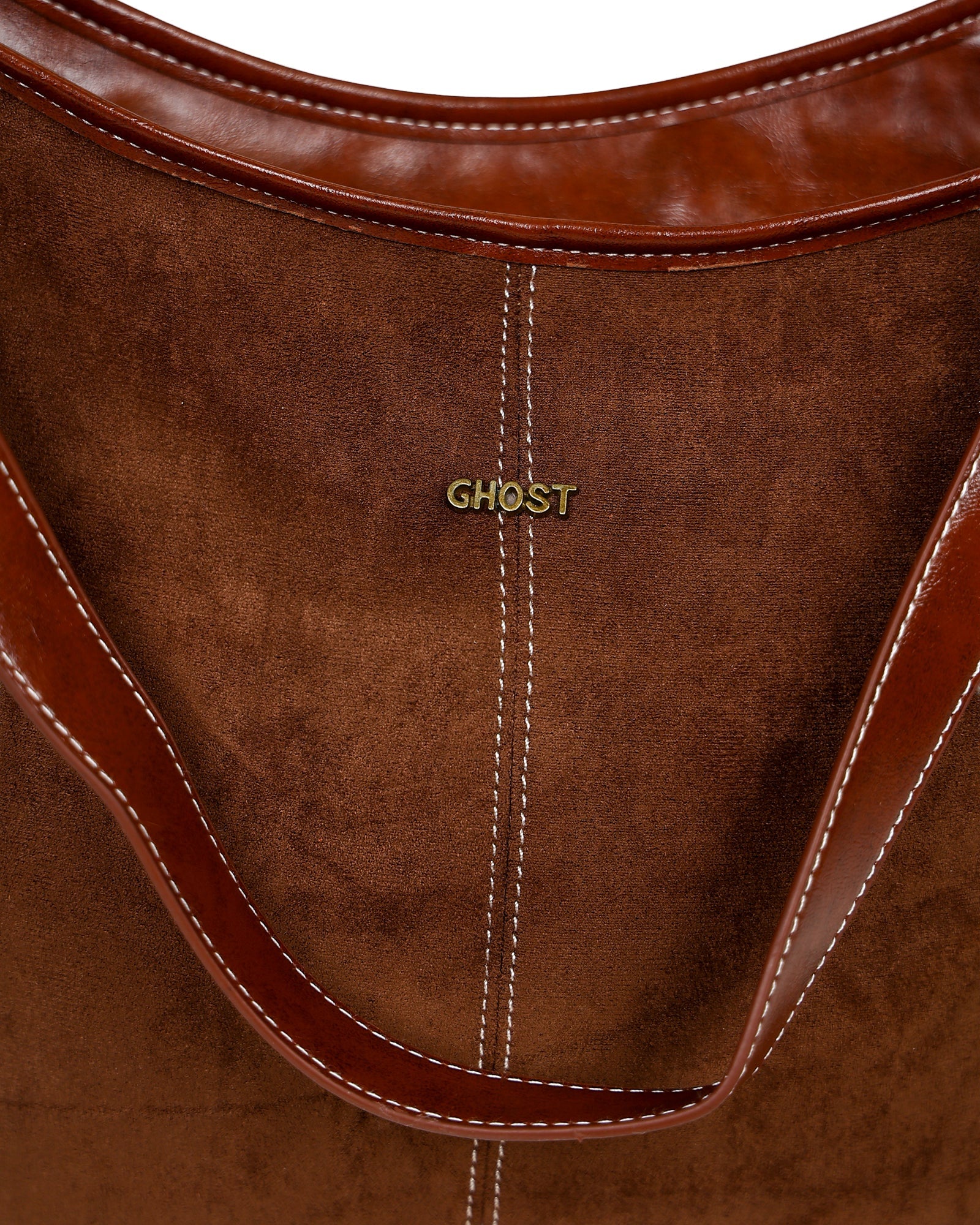 Chocolate Faux Suede Sue Sling Handbag