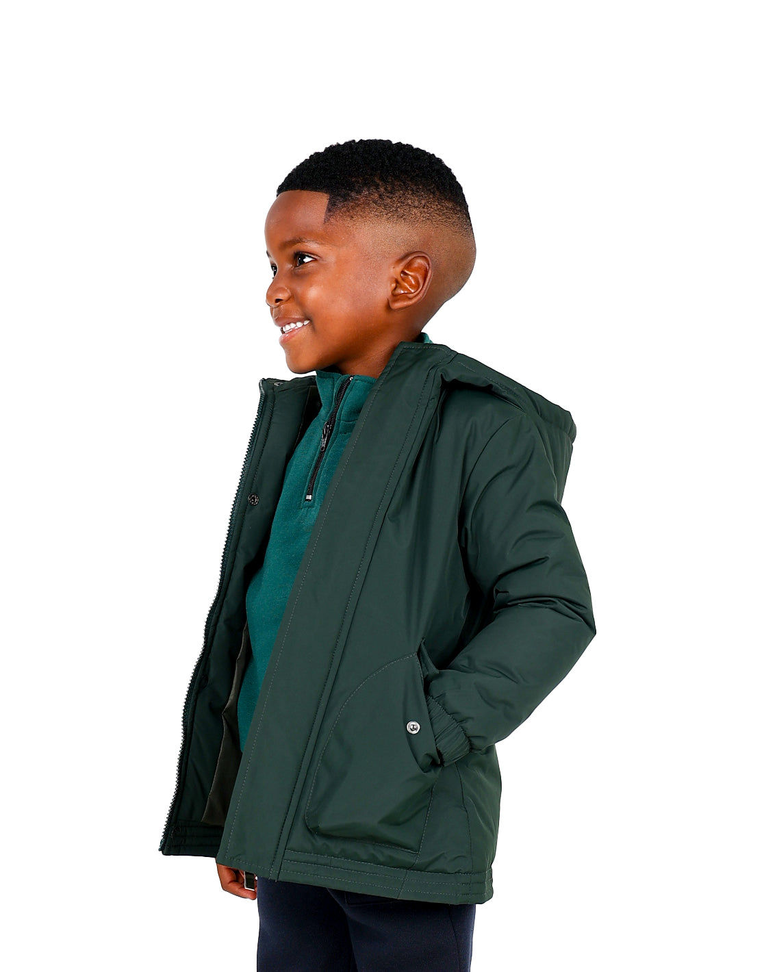Dark Green Hooded Parka Jacket