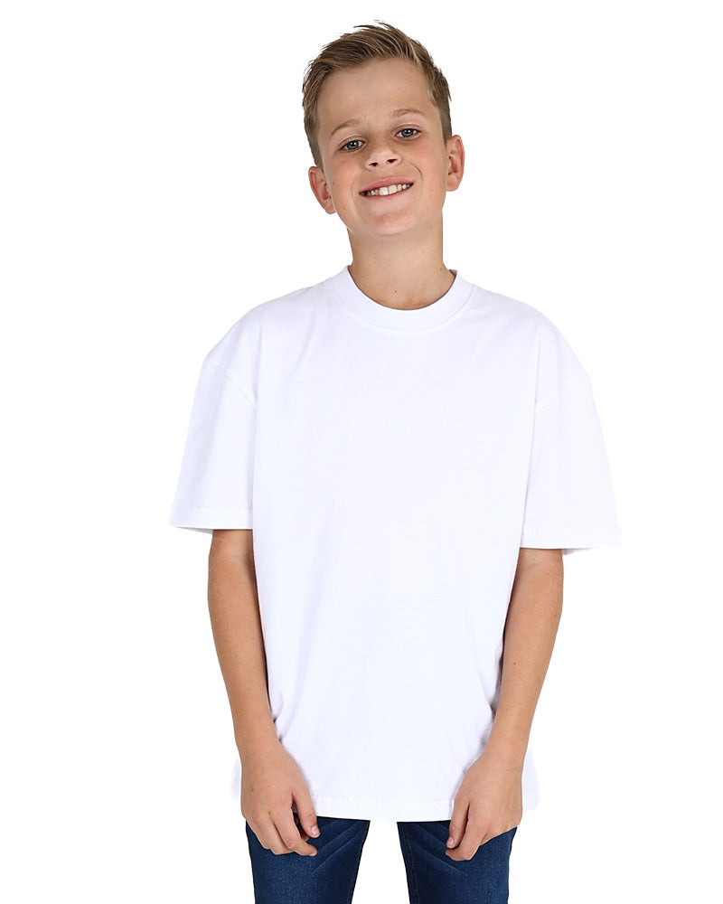 Short Sleeve White Oversized Crew Neck Cotton T-Shirt