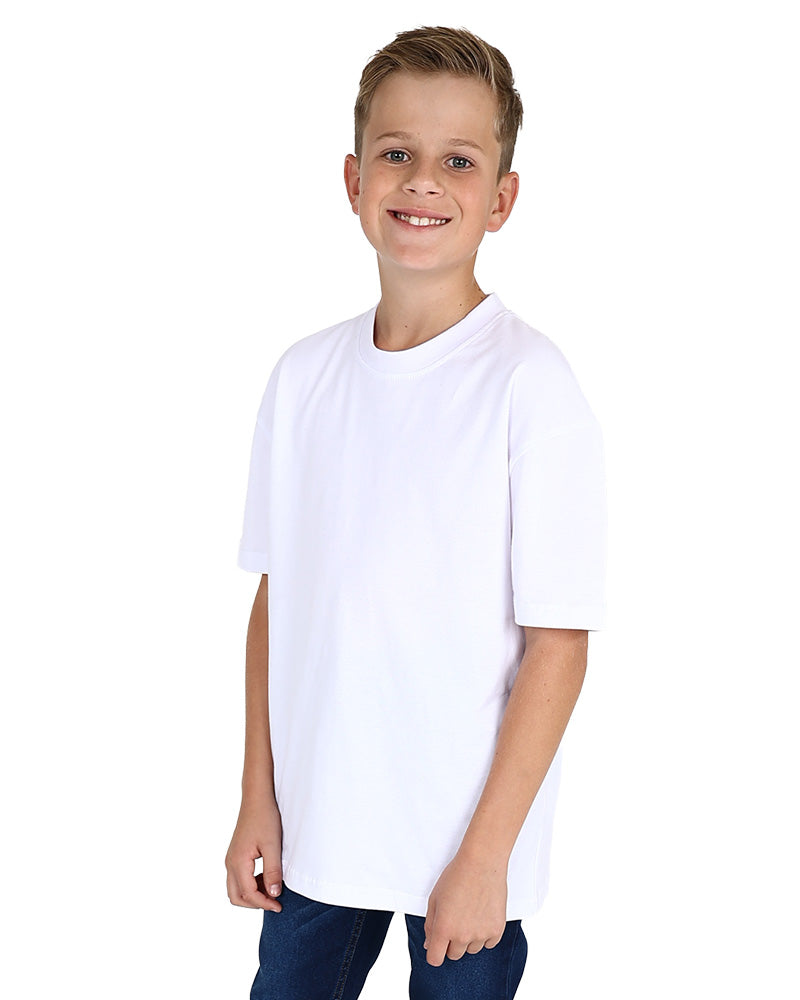 Short Sleeve White Oversized Crew Neck Cotton T-Shirt