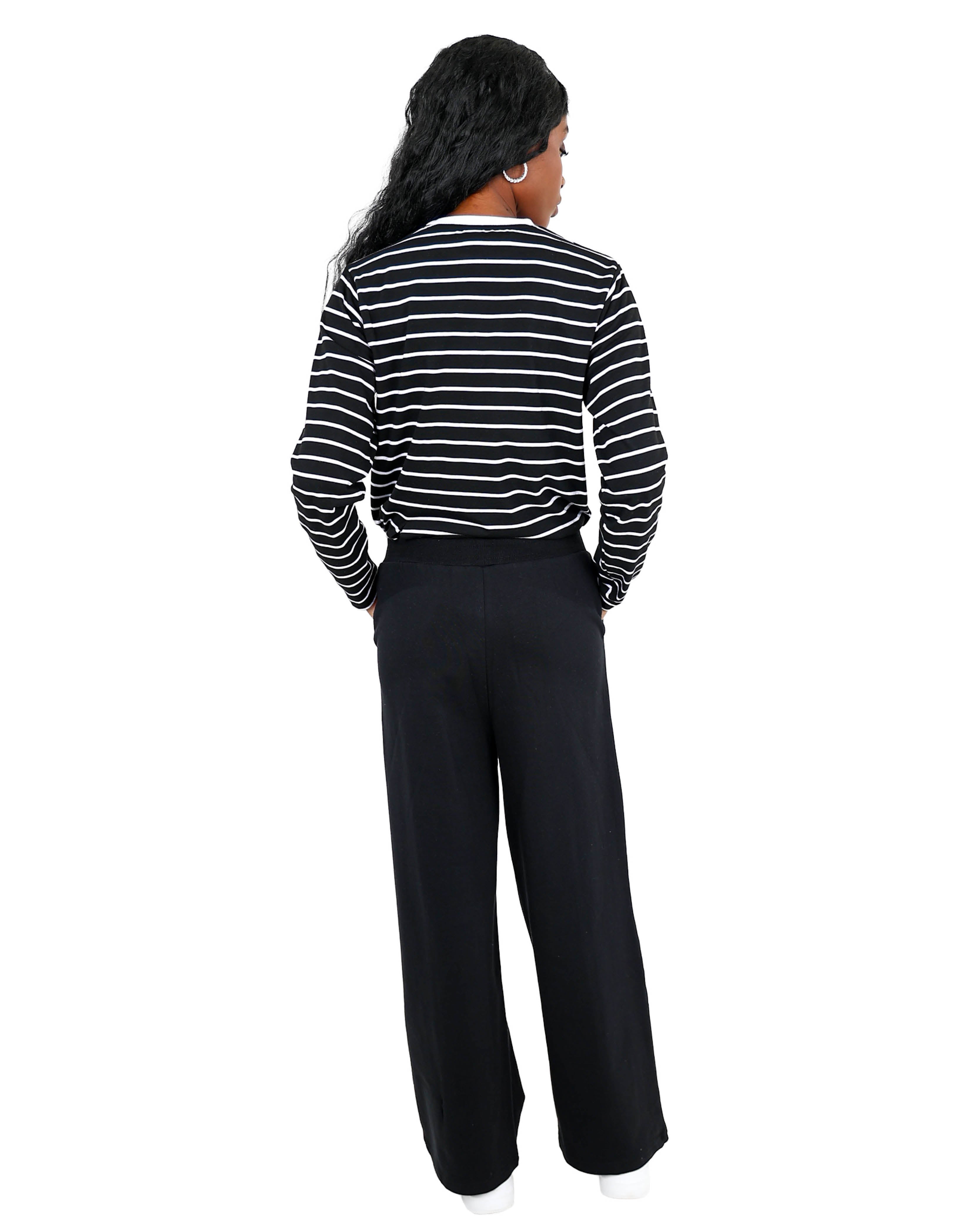 Black Wide Leg Pintuck Active Pant