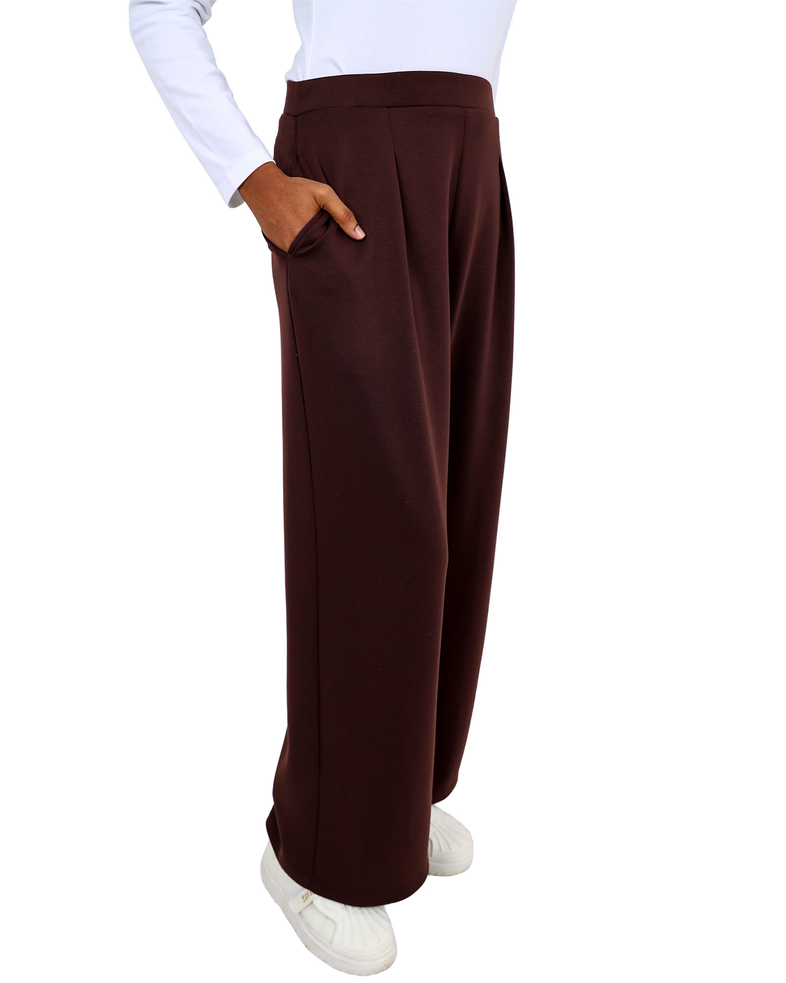 Chocolate Flared Scuba Pants