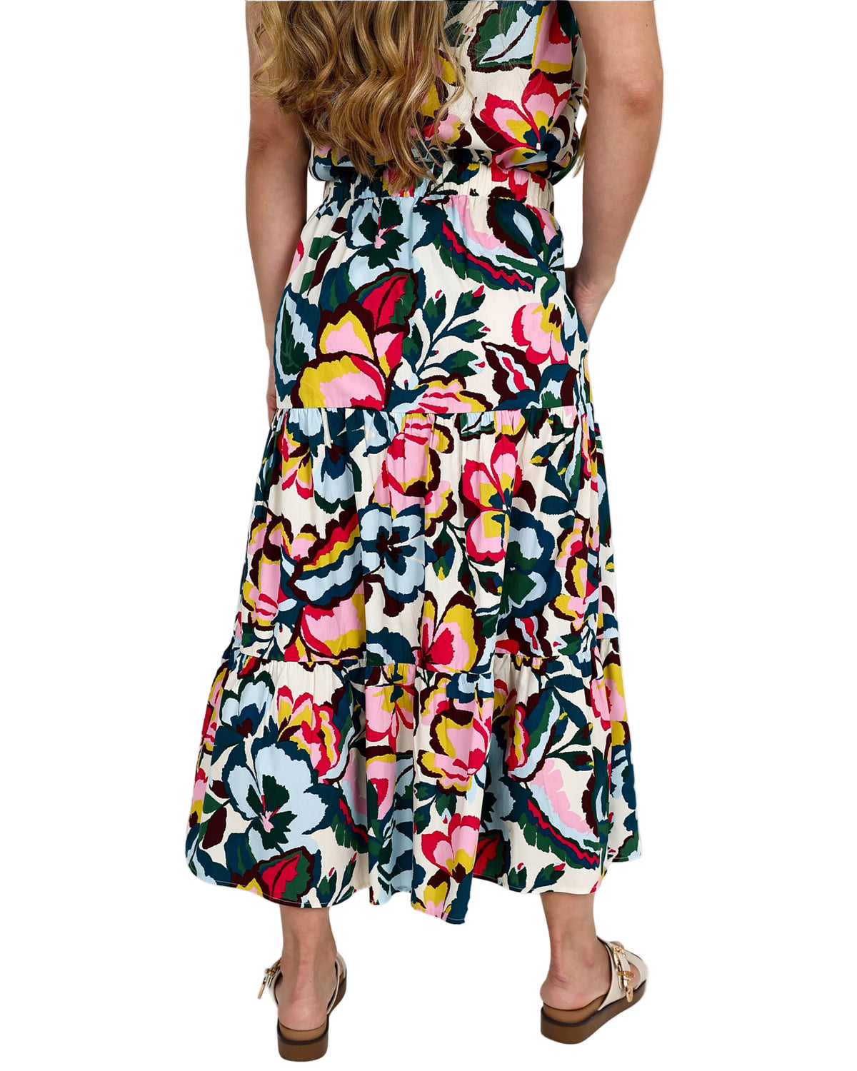 Bold Floral Co-Ord Tiered Maxi Skirt