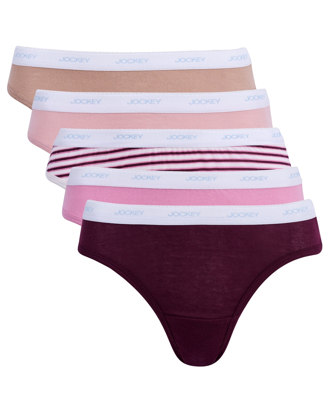 Ladies Jockey® 5 Pack Cream & Blush Bikini Panties