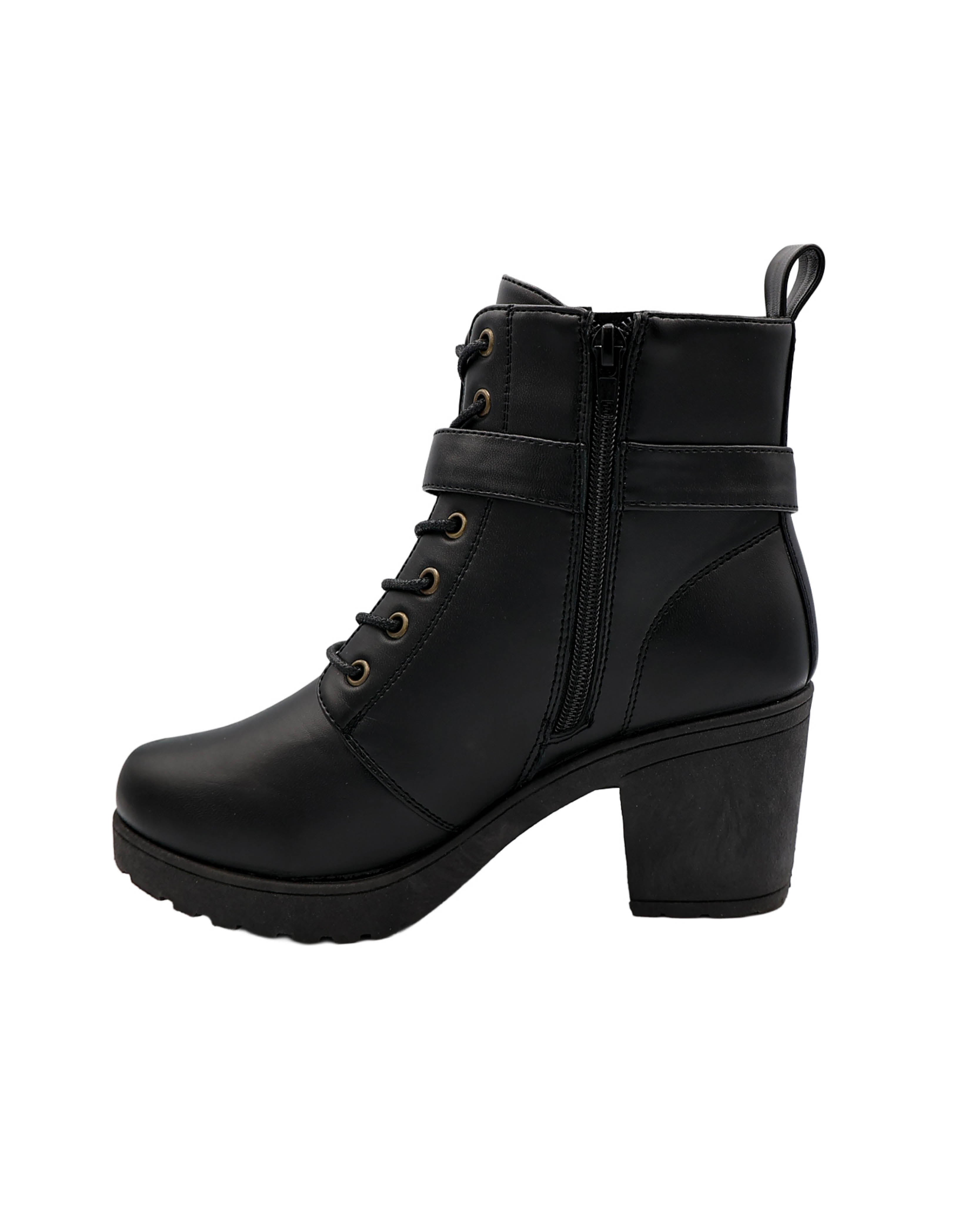 Buckle Detail Chunky Cleated Ankle Boot