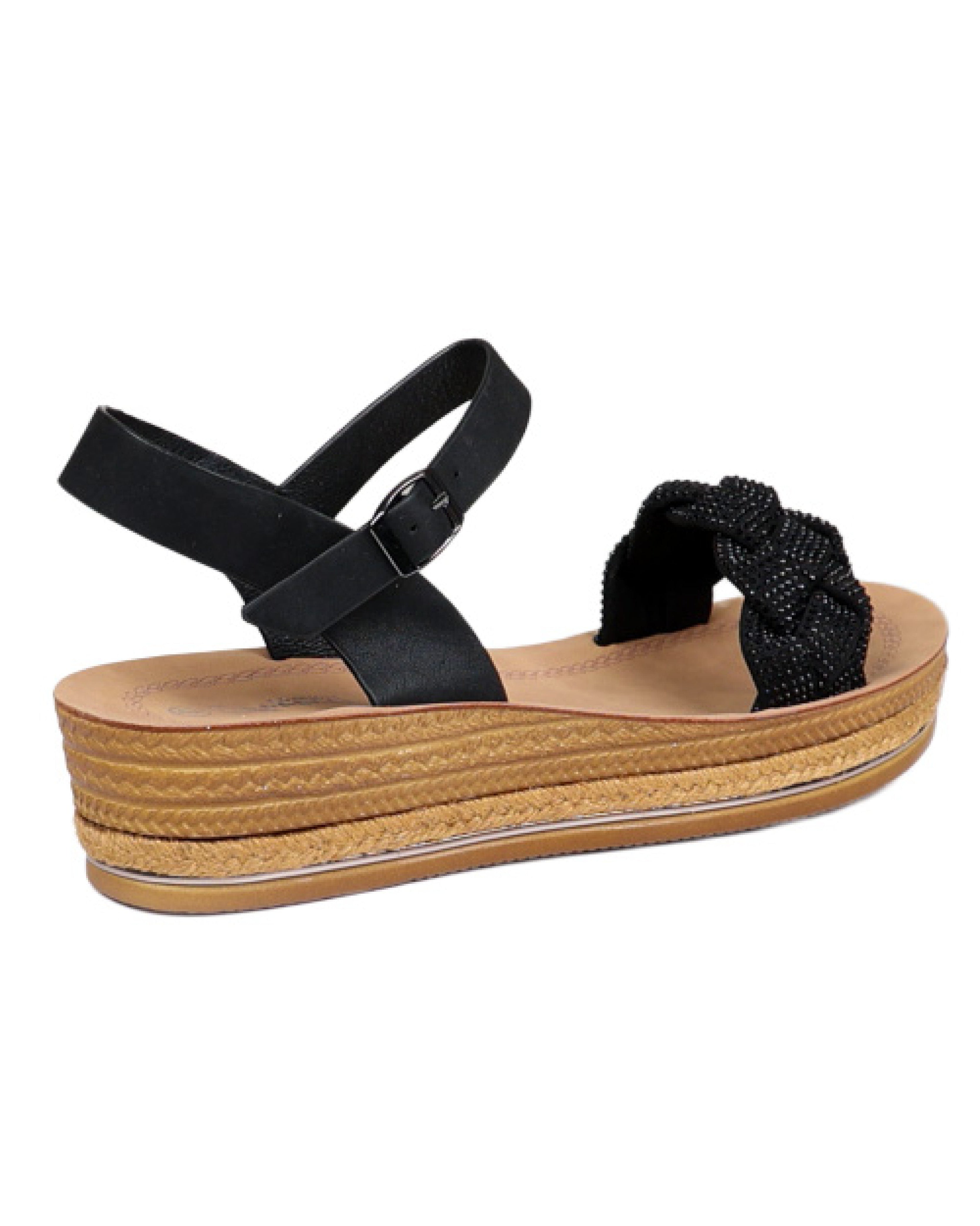 Embellished Band Wedge Sandal