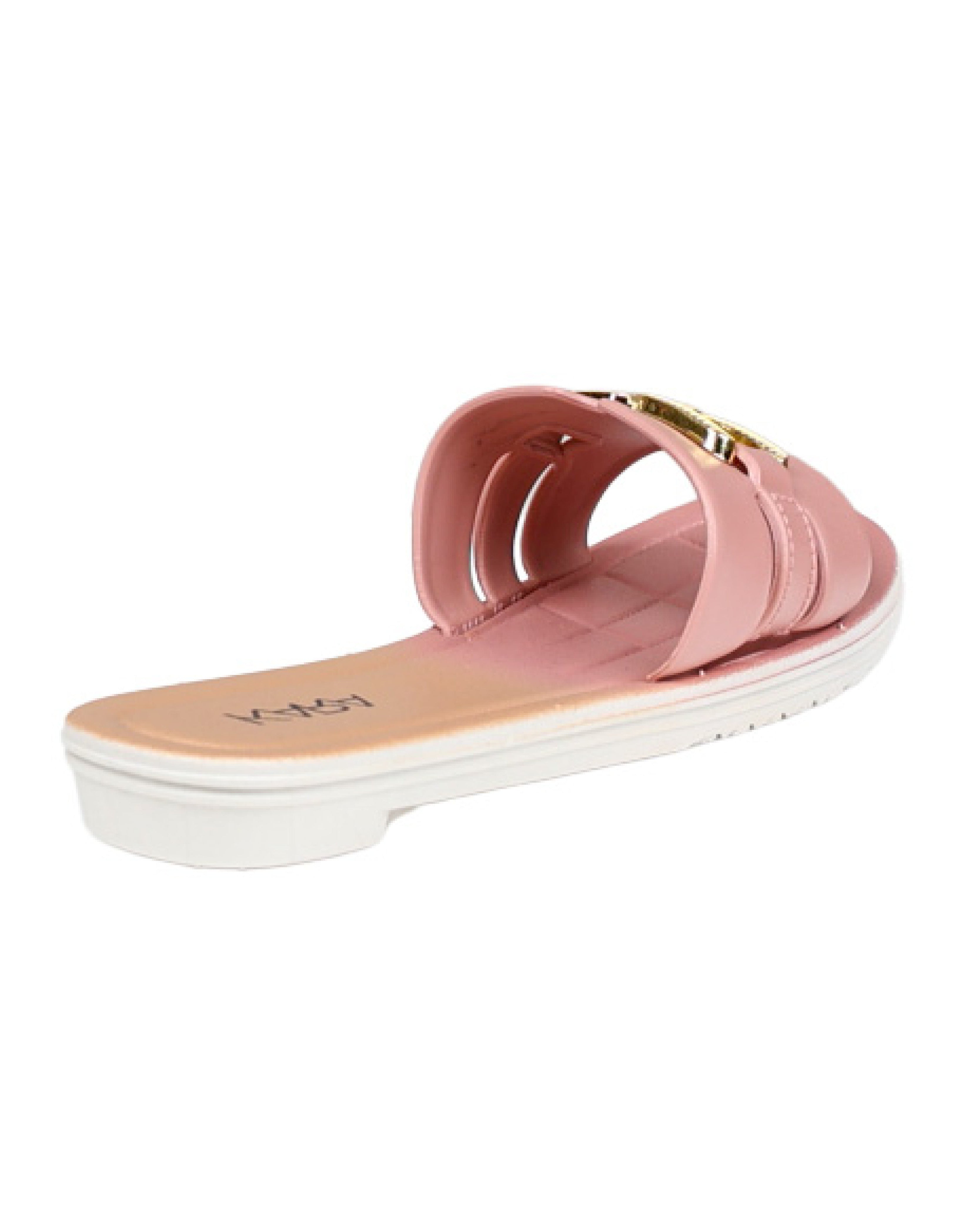 Mink Buckle Detail Resort Mule