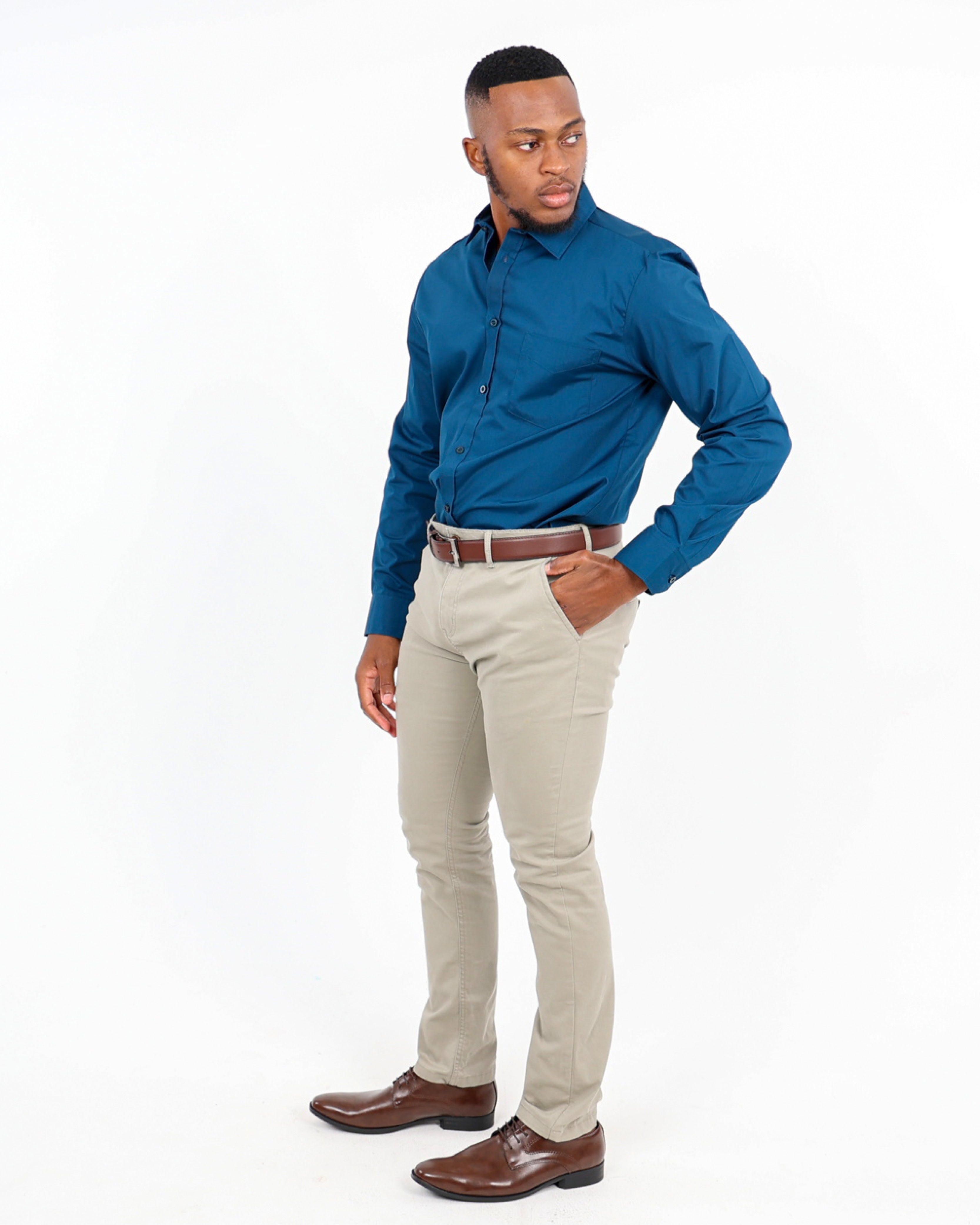 Teal Long Sleeve Formal Shirt