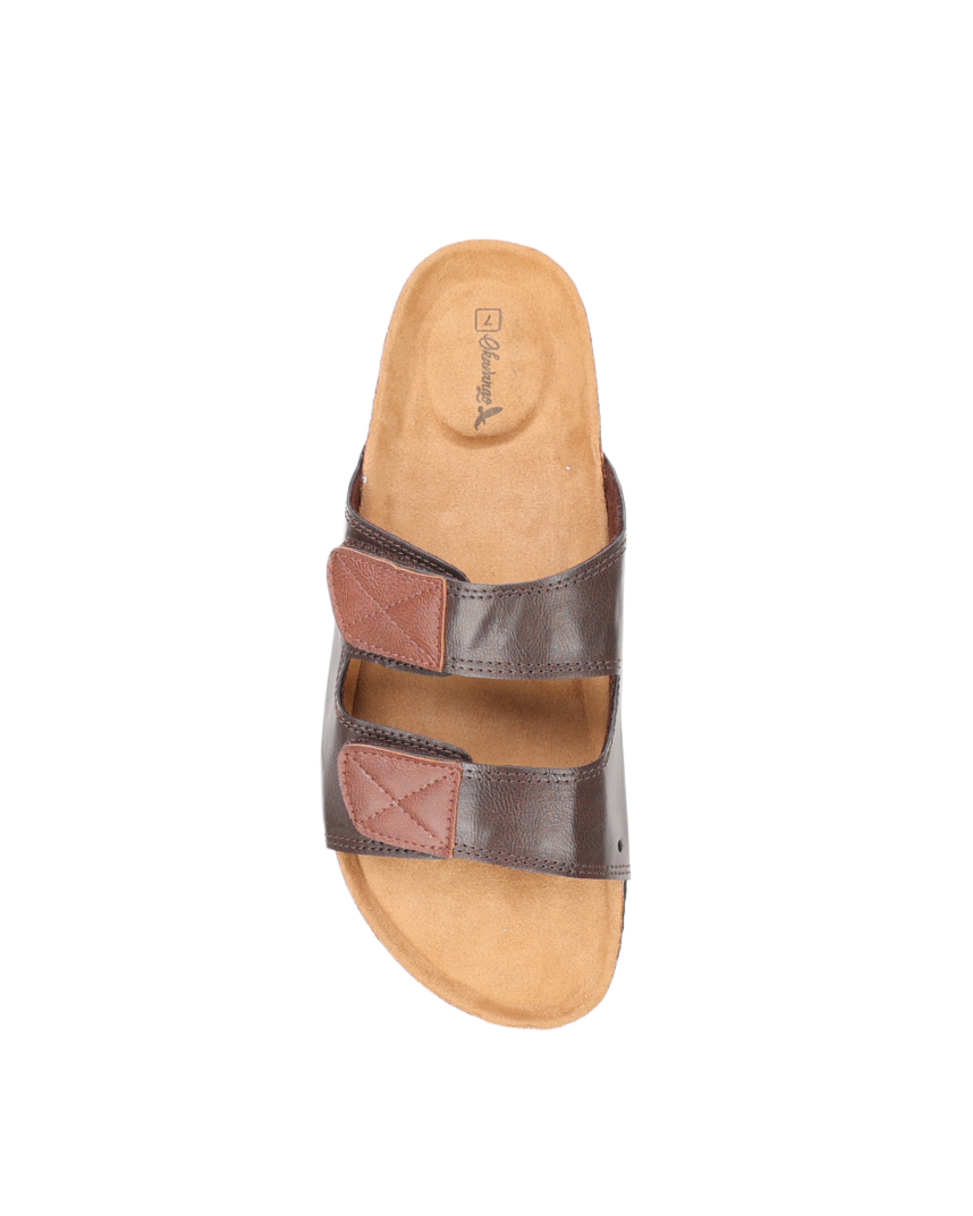 Okavango Brown Twin Strap Slide Sandals