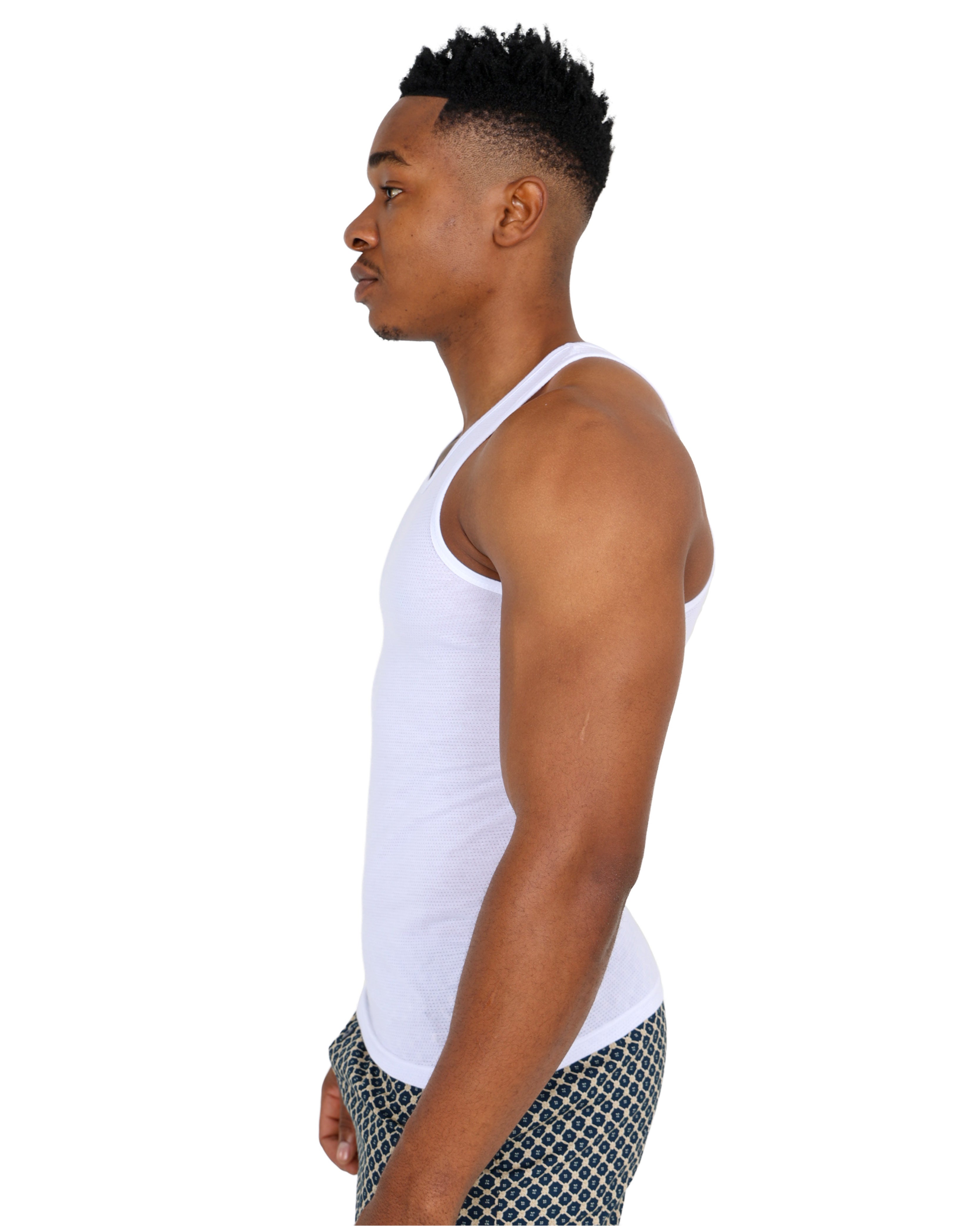 2 Pack Edge Eyelet White Vests