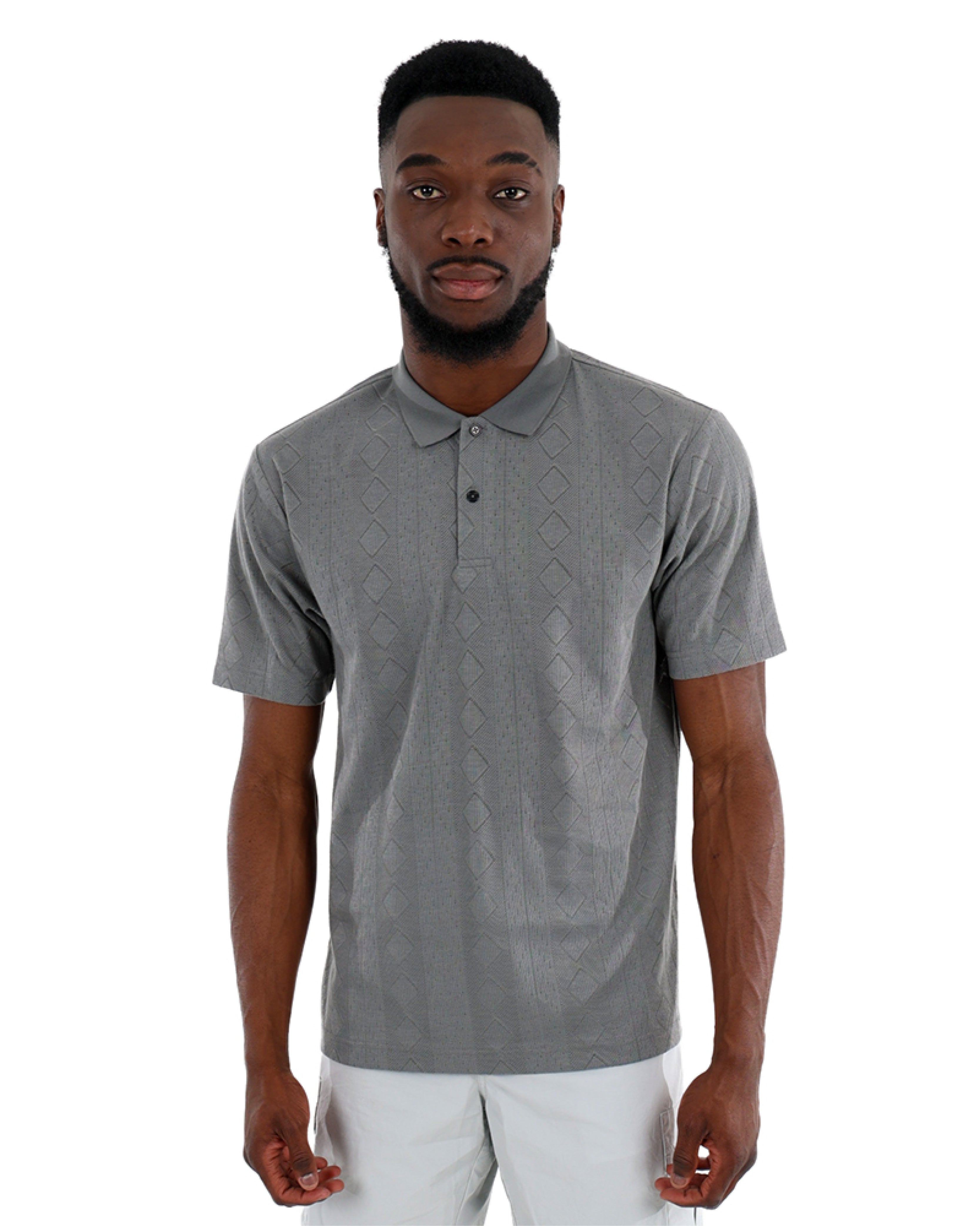 Short Sleeve Silver Jacquard Golfer