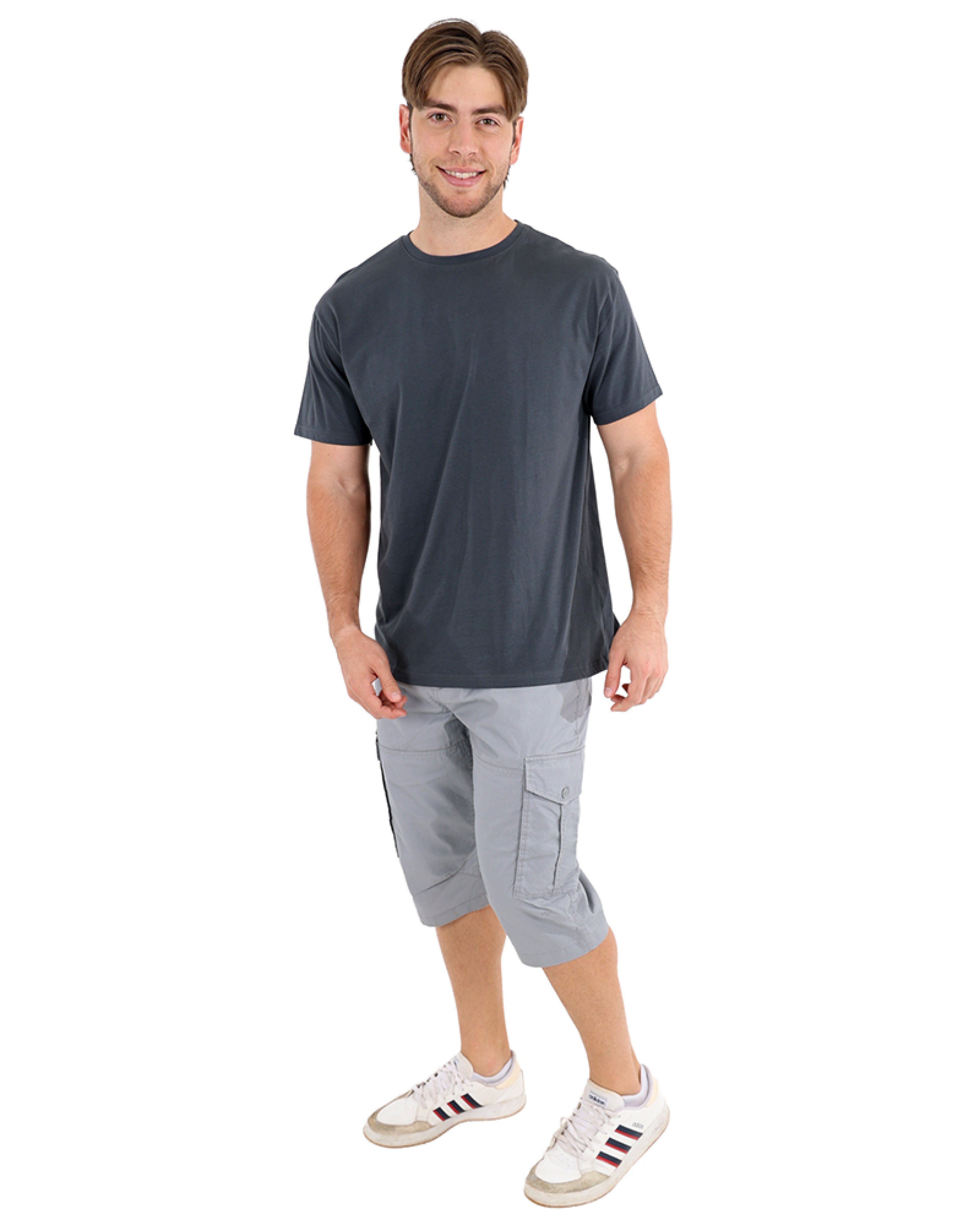Short Sleeve Charcoal Cotton T-shirt