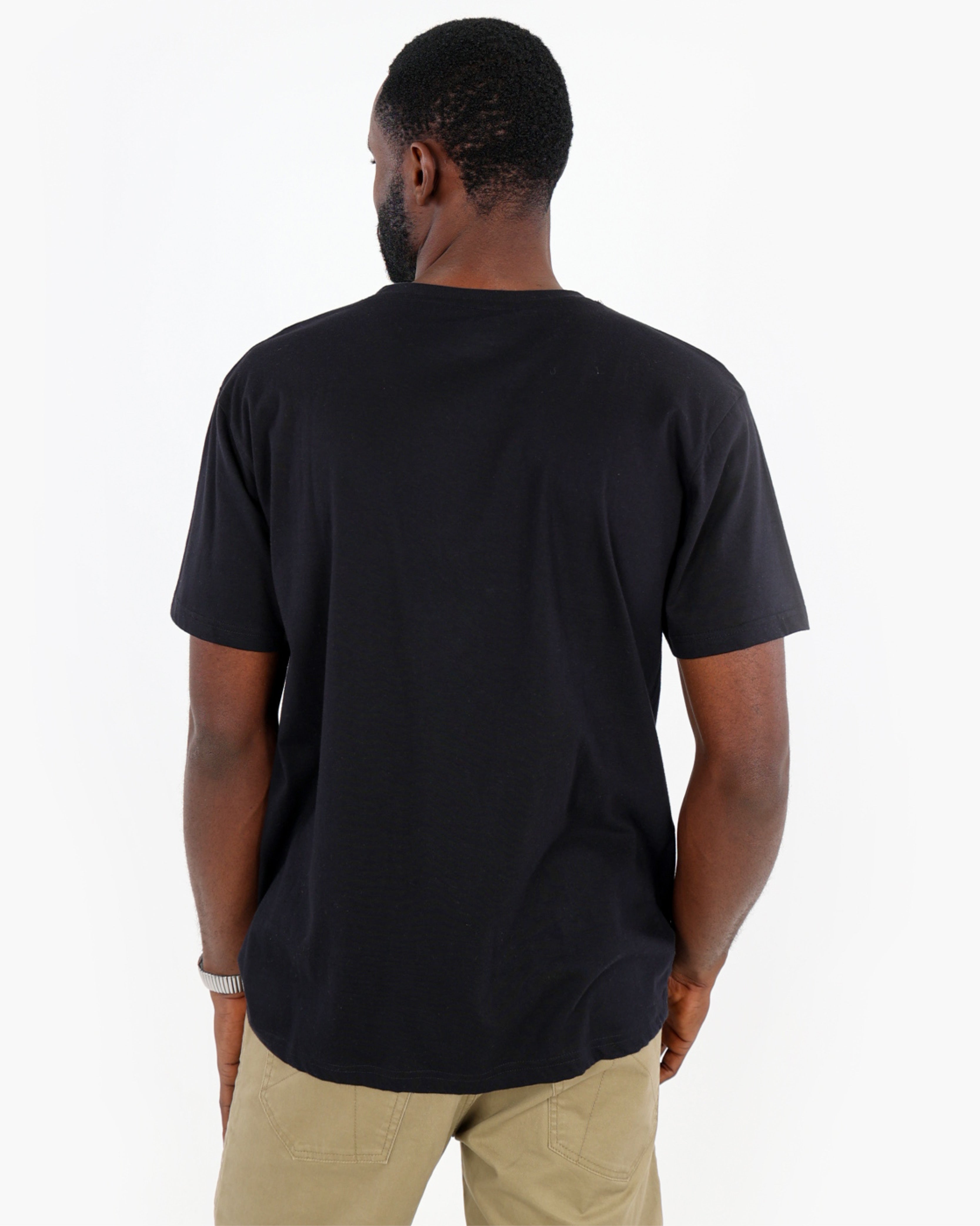 Short Sleeve Black Cotton T-Shirt