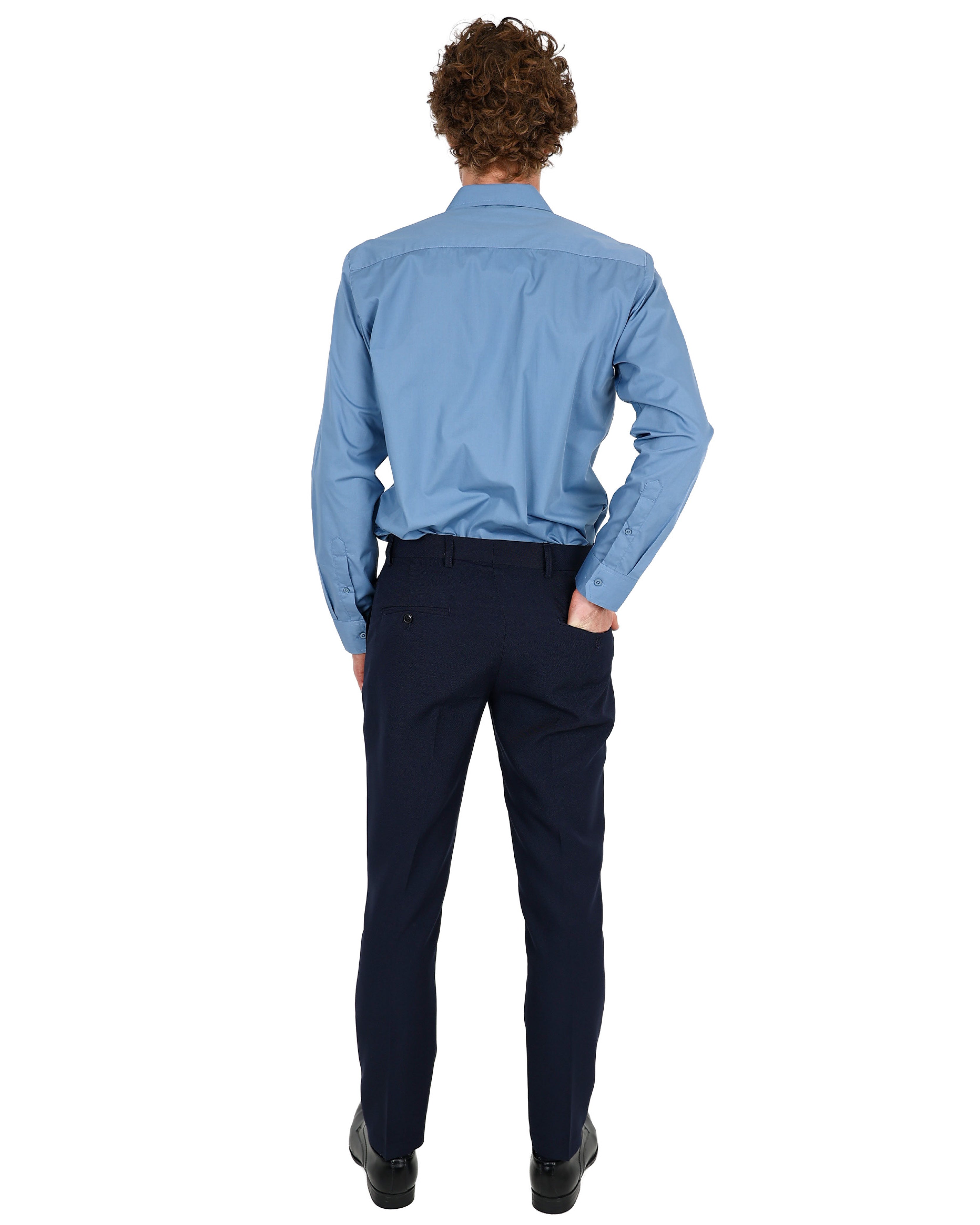 Slim Fit Matt Black Classic Formal Trouser