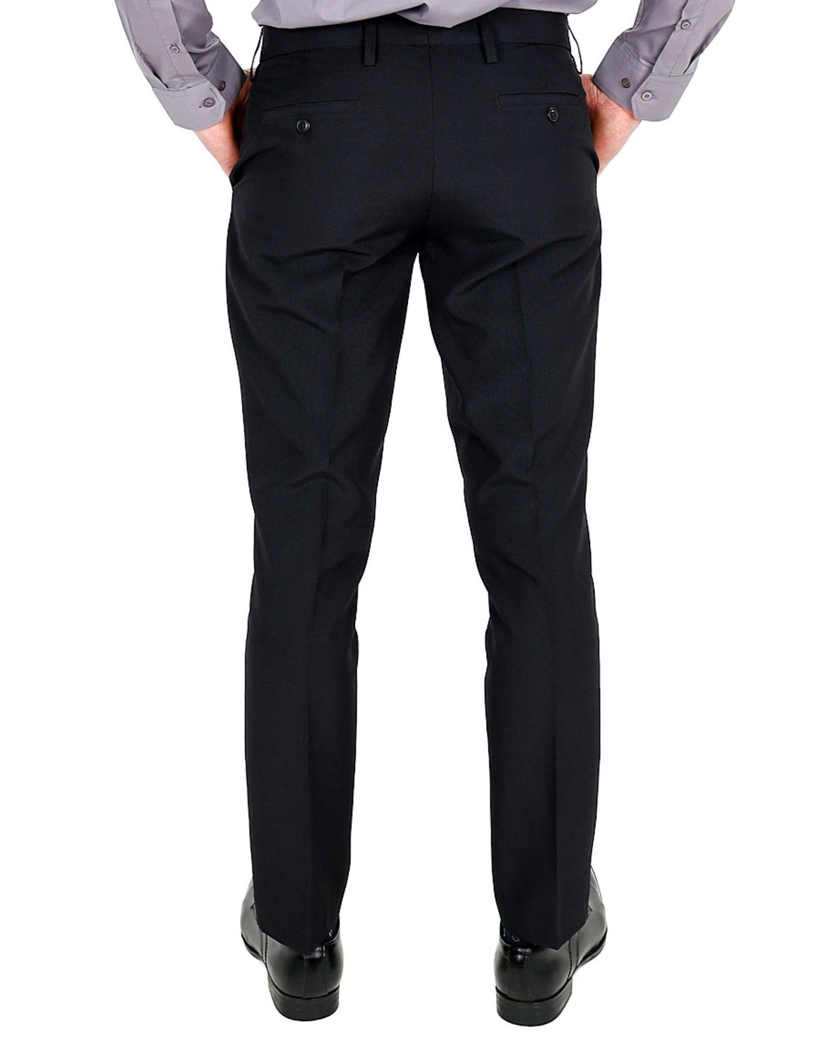 Slim Fit Matt Black Classic Formal Trouser