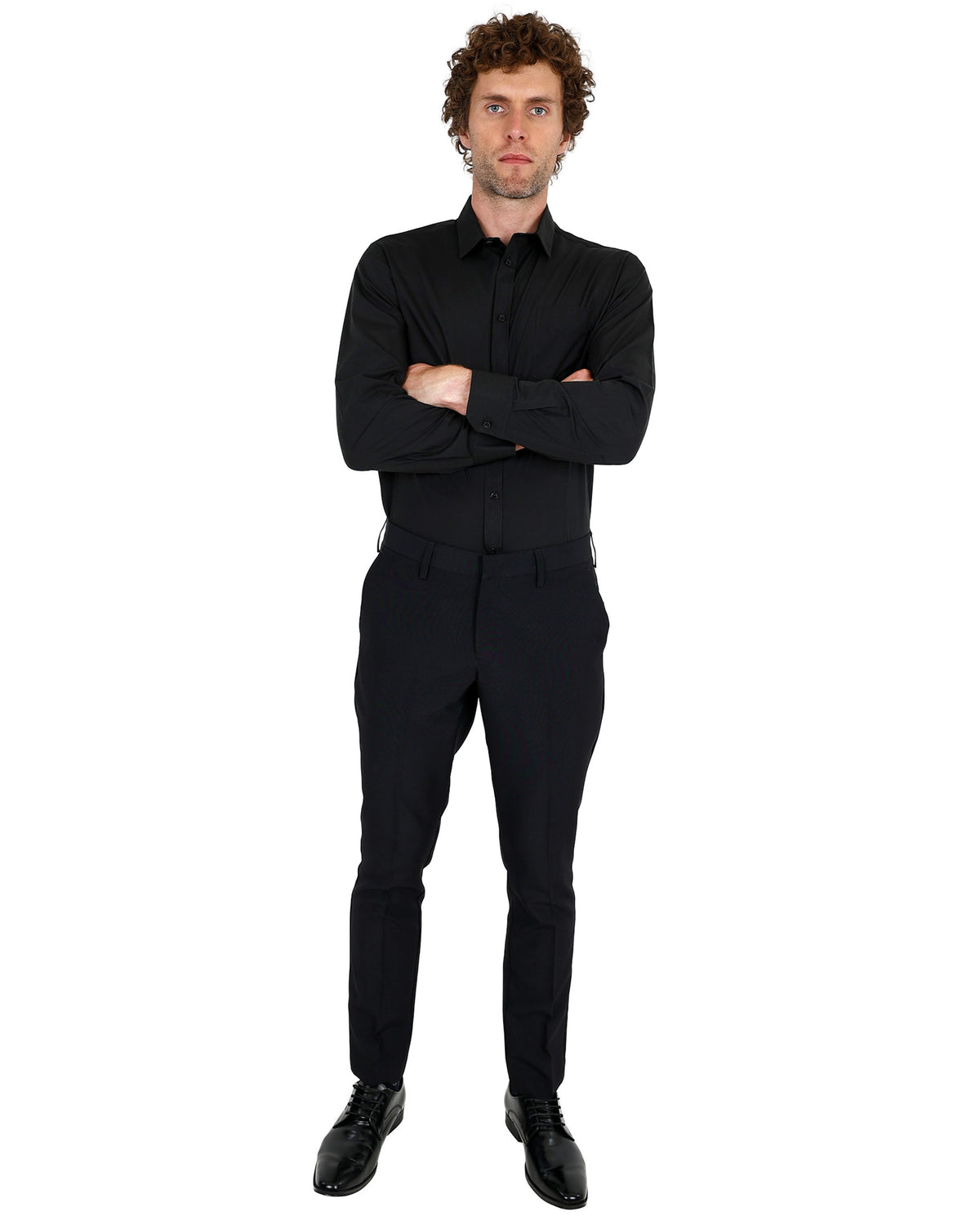 Slim Fit Matt Black Classic Formal Trouser