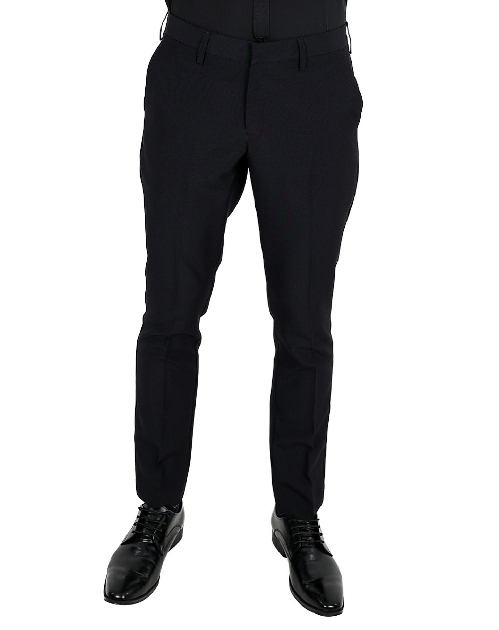 Slim Fit Matt Black Classic Formal Trouser