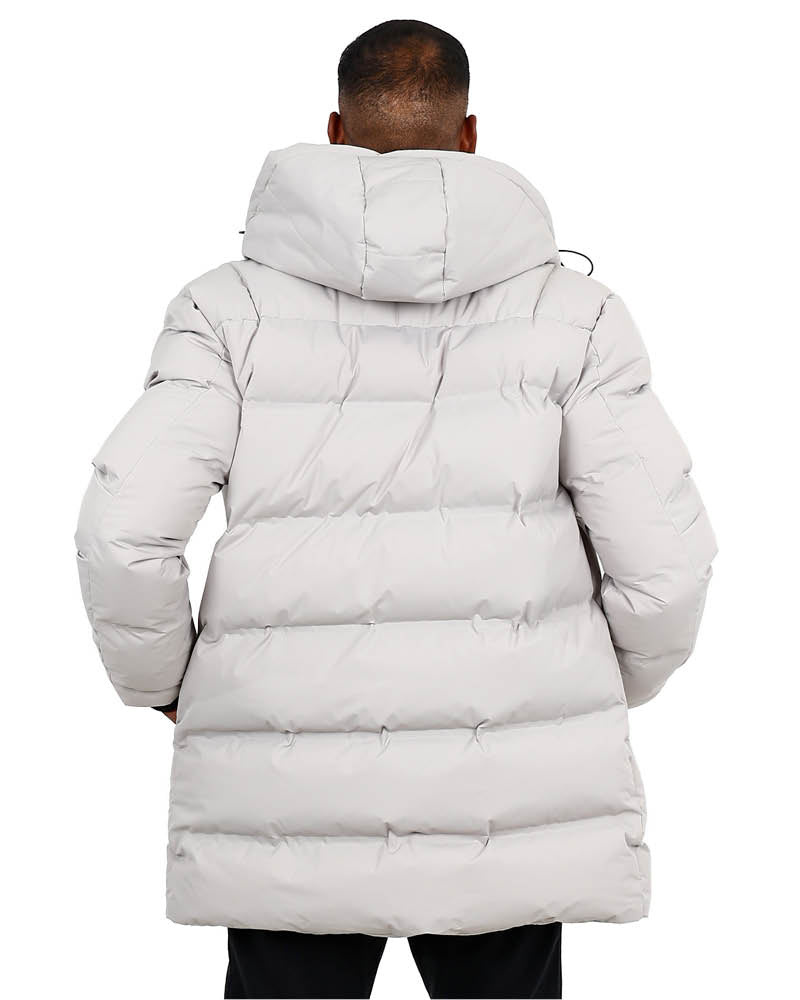Stone Hooded Longer Length Puffer Jacket