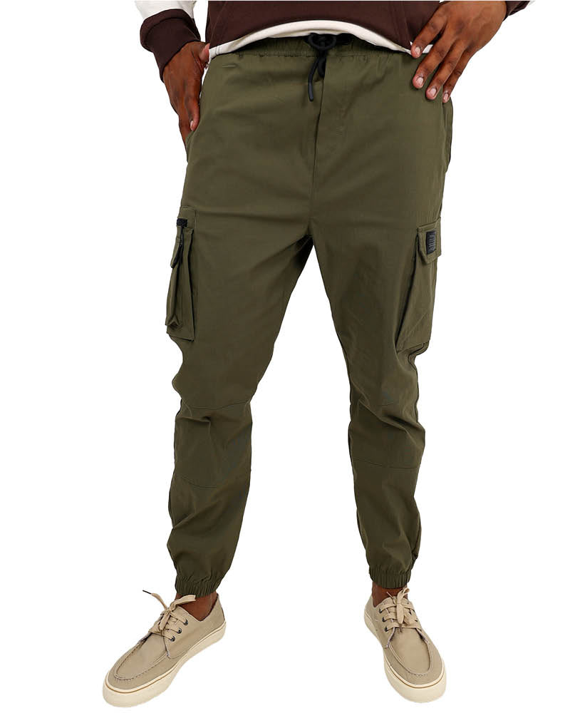 Olive Zipper Cargo Jogger