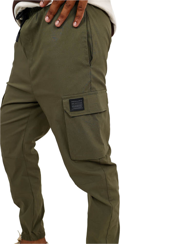 Olive Zipper Cargo Jogger