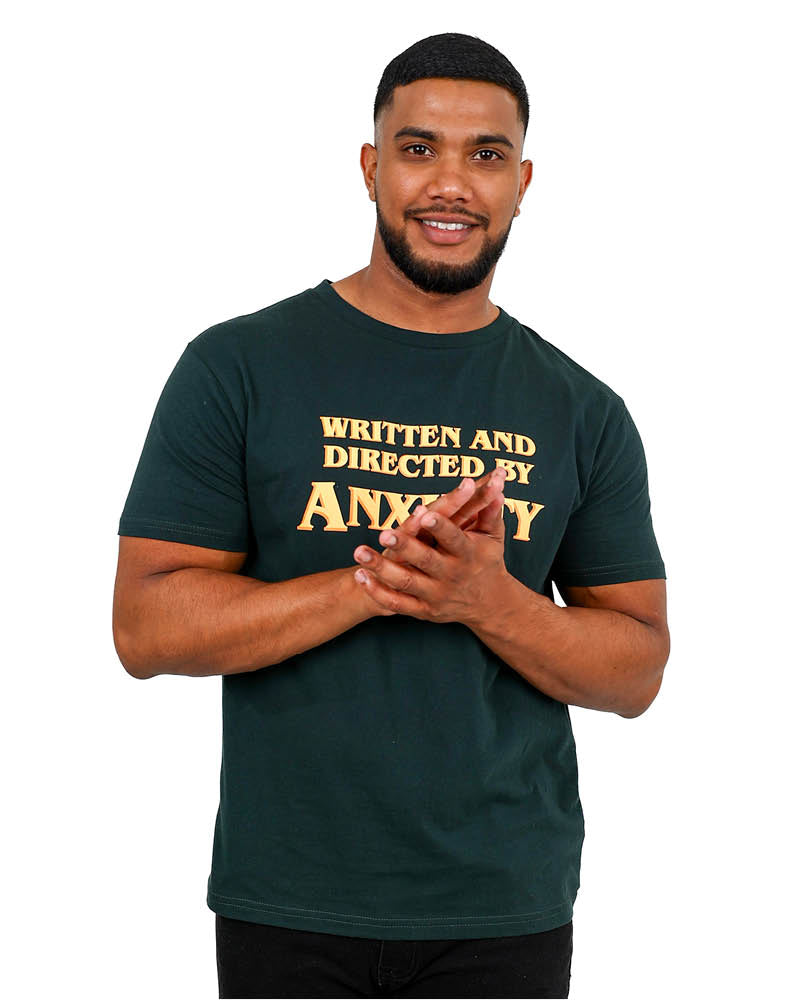 Short Sleeve Green "Anxiety" Graphic T-Shirt
