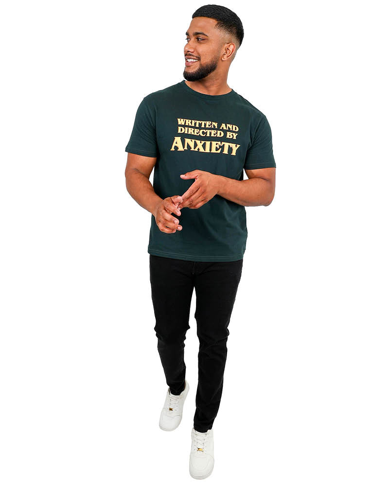Short Sleeve Green "Anxiety" Graphic T-Shirt
