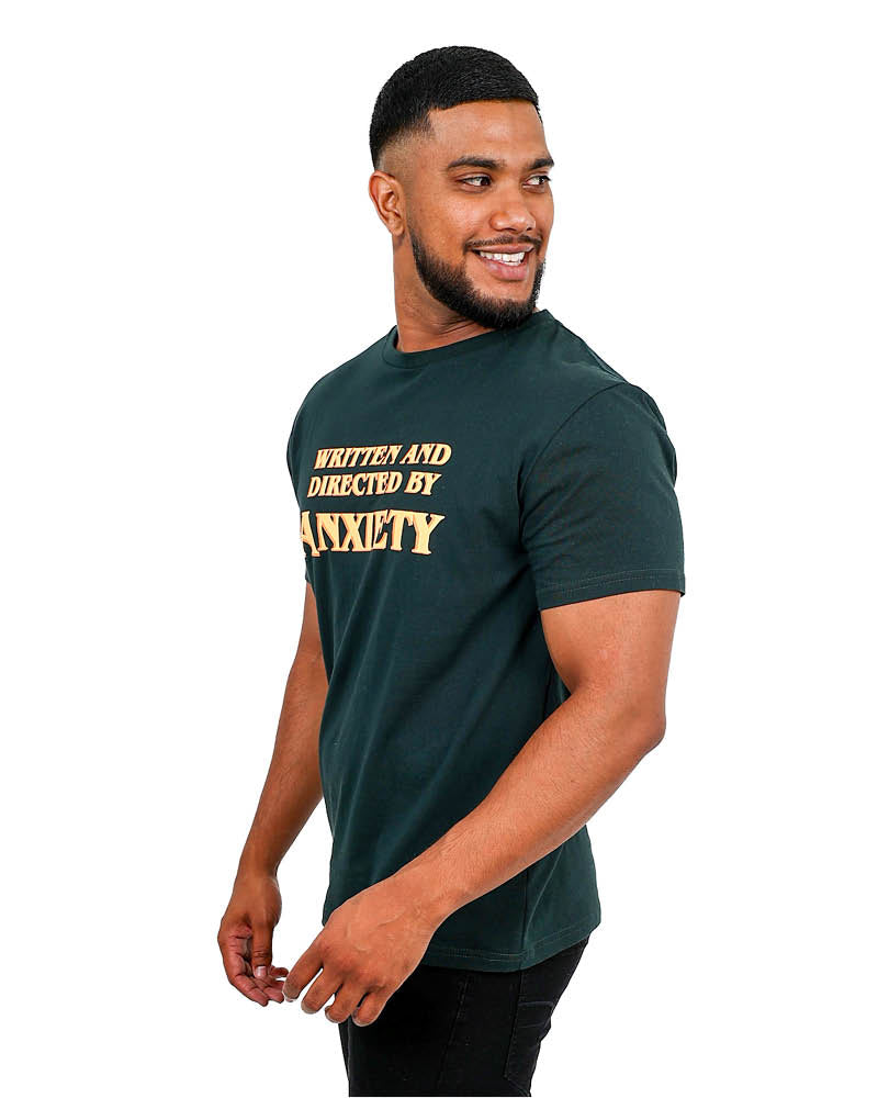 Short Sleeve Green "Anxiety" Graphic T-Shirt