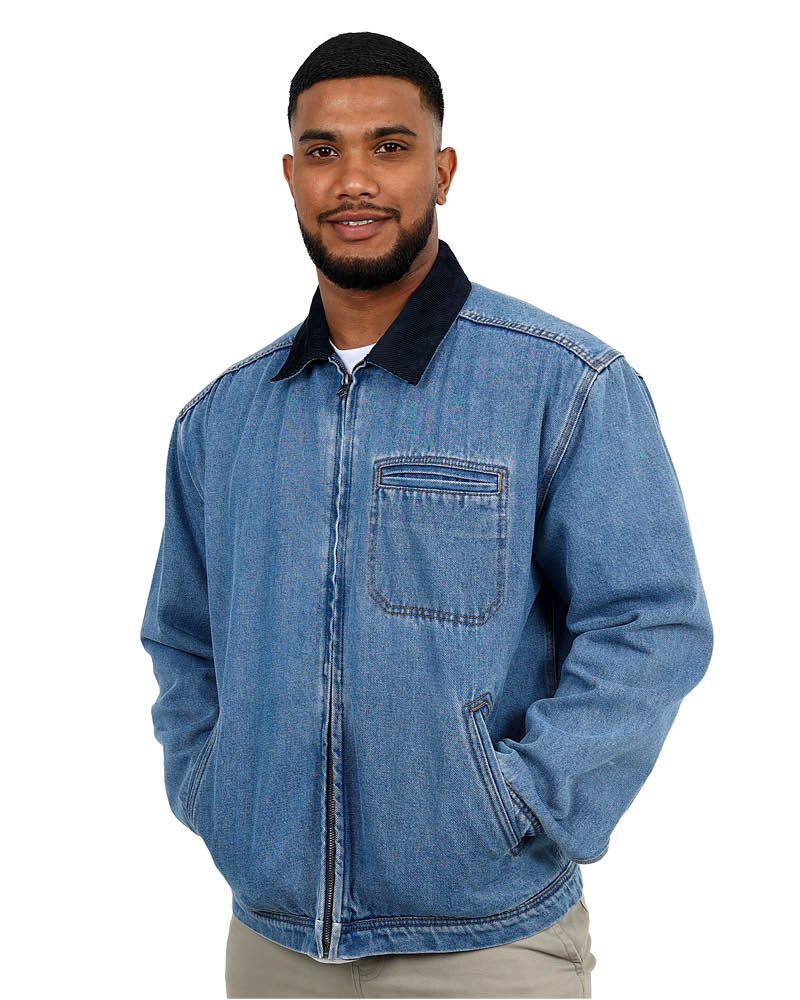 Medium Indigo Zip Through Denim Jacket