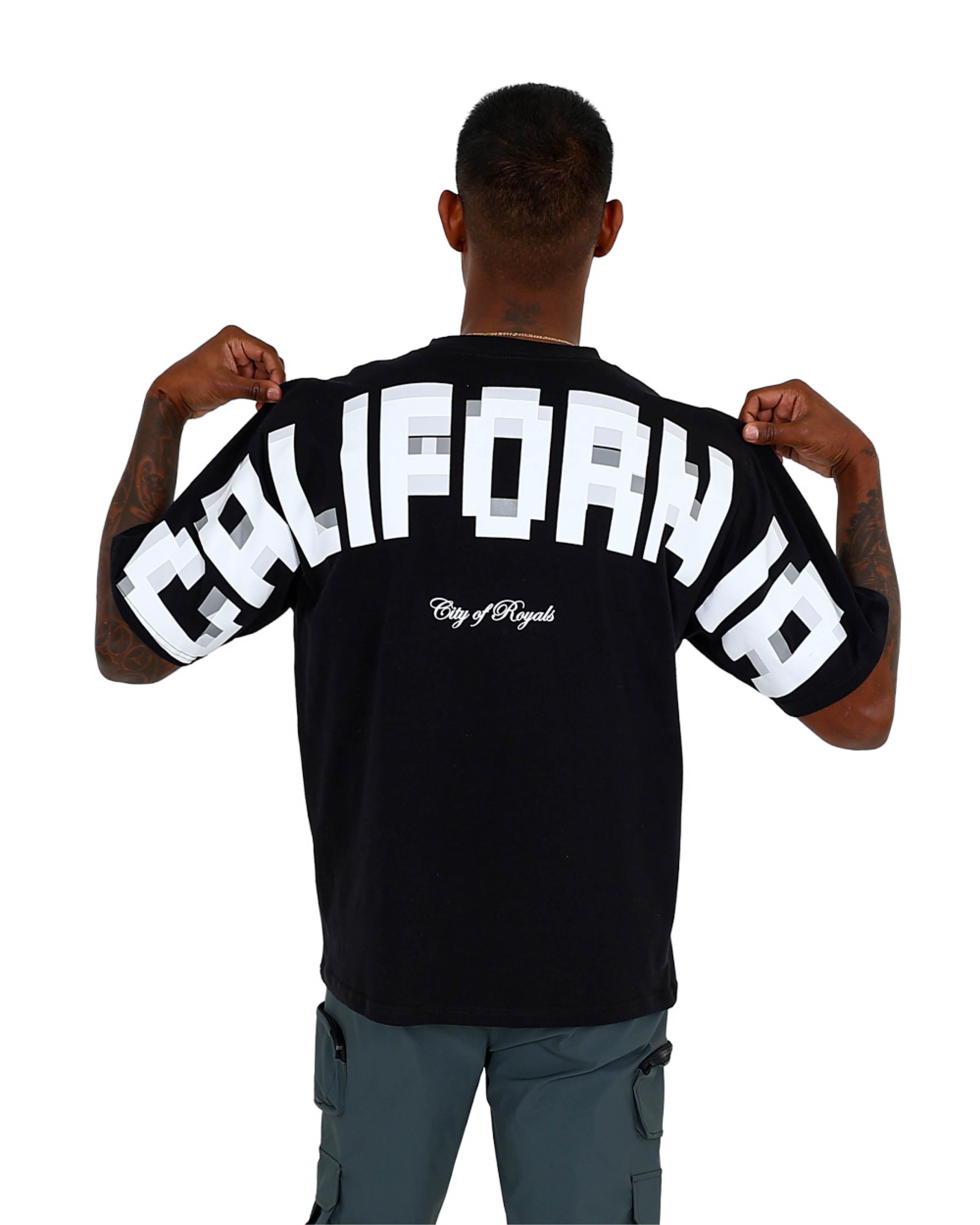 Short Sleeve Black Oversized California Graphic T-Shirt