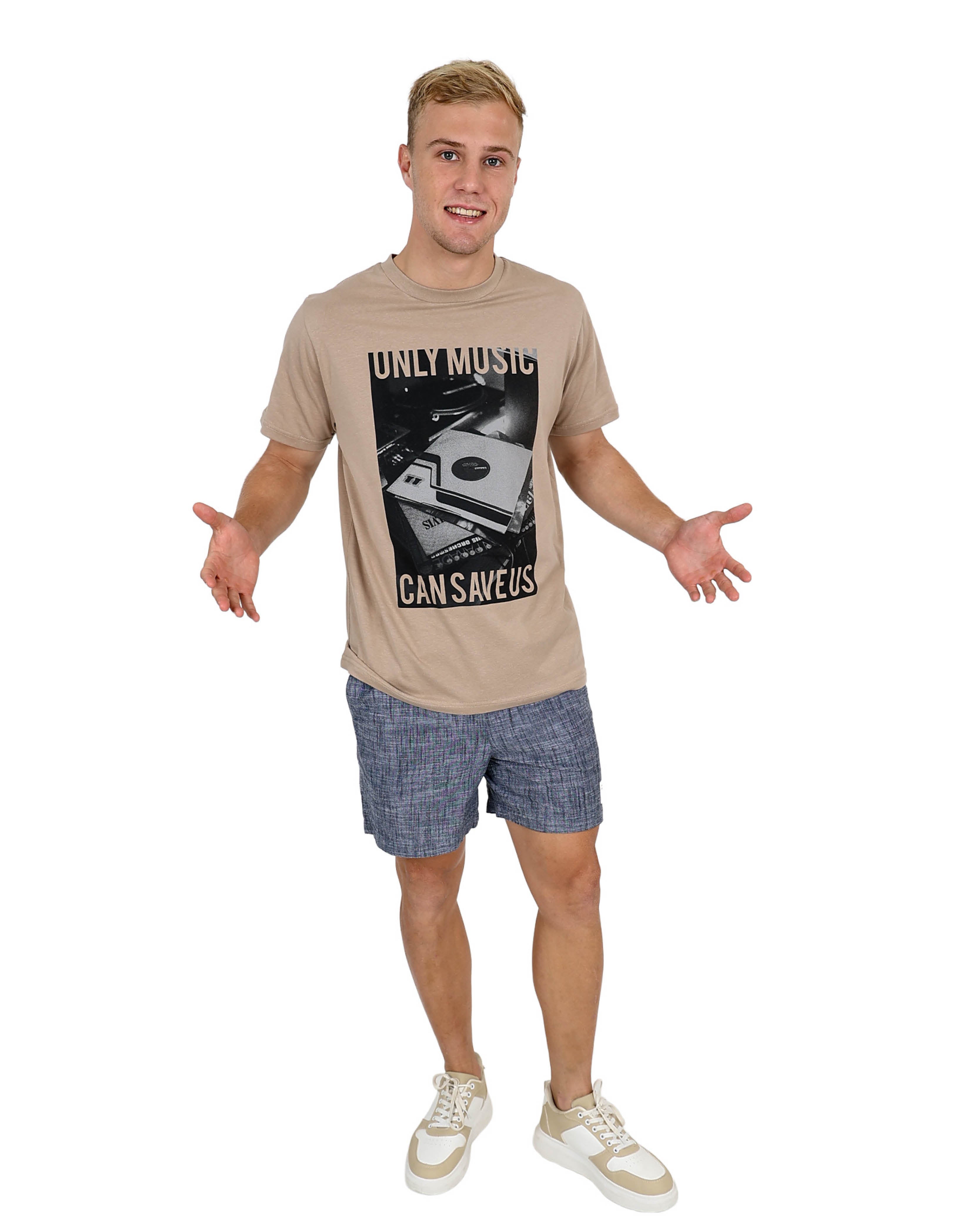 Short Sleeve stone Only Music Graphic T-Shirt