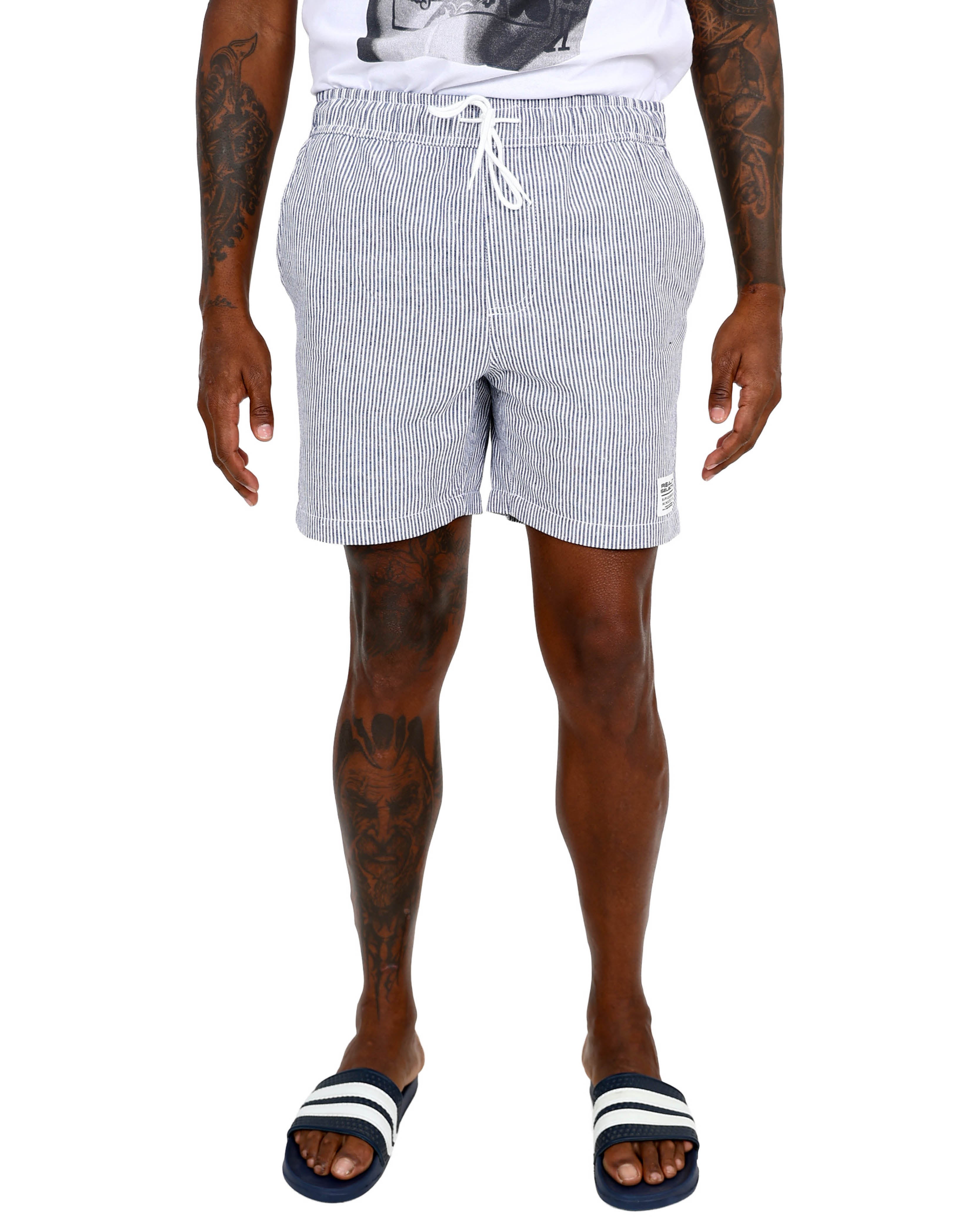 Blue Stripe Volley Shorts