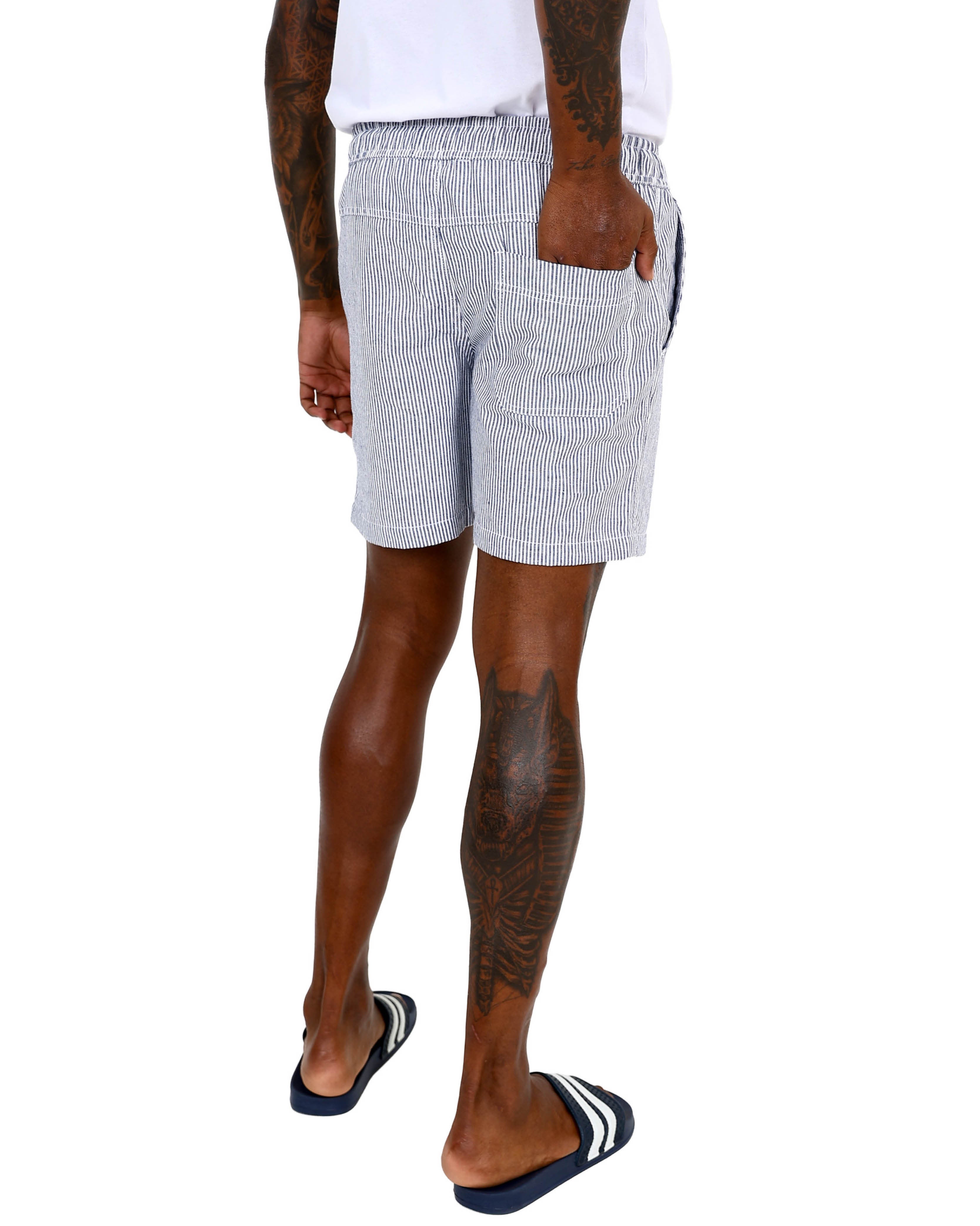 Blue Stripe Volley Shorts