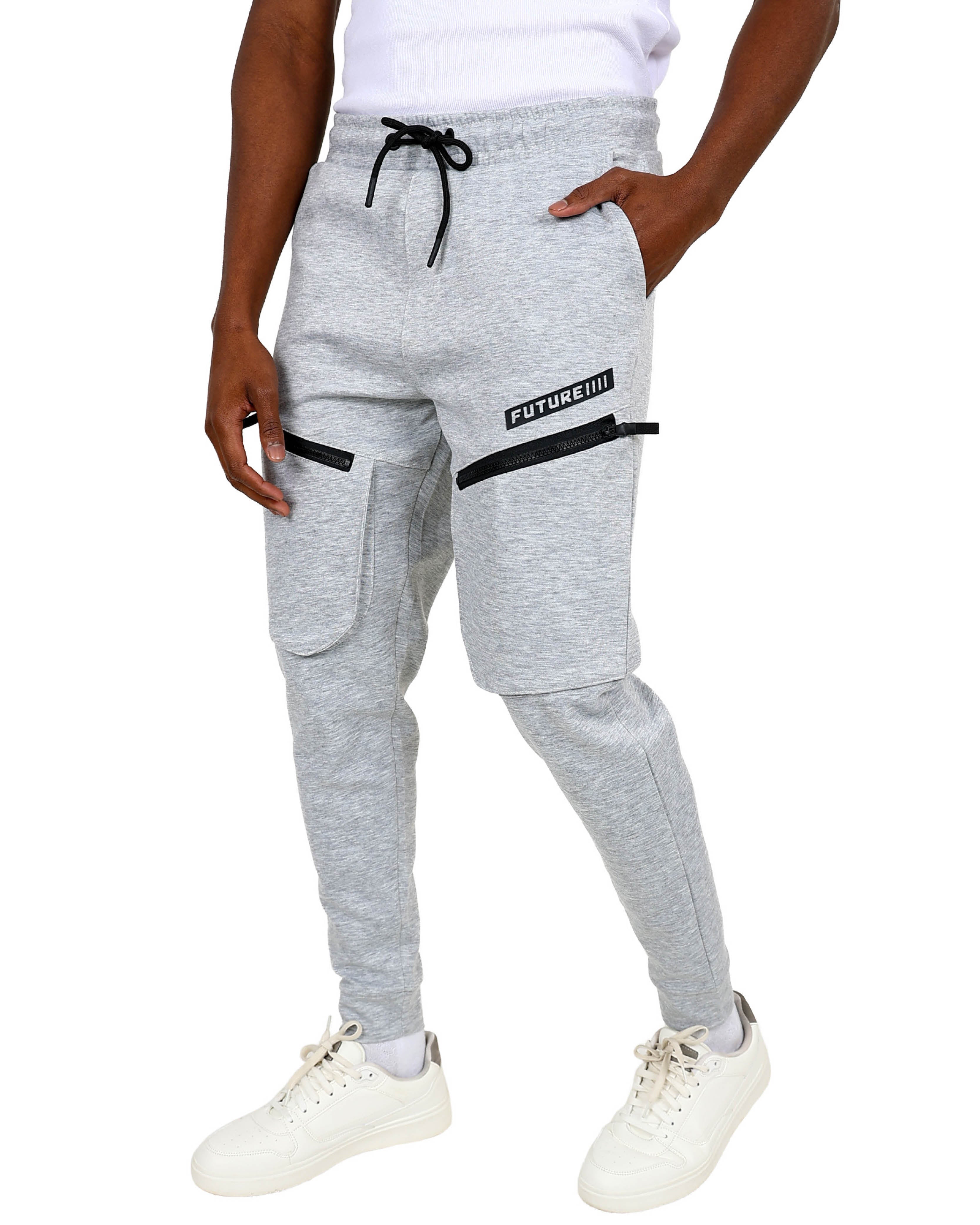 Grey Zip Detail Scuba Jogger