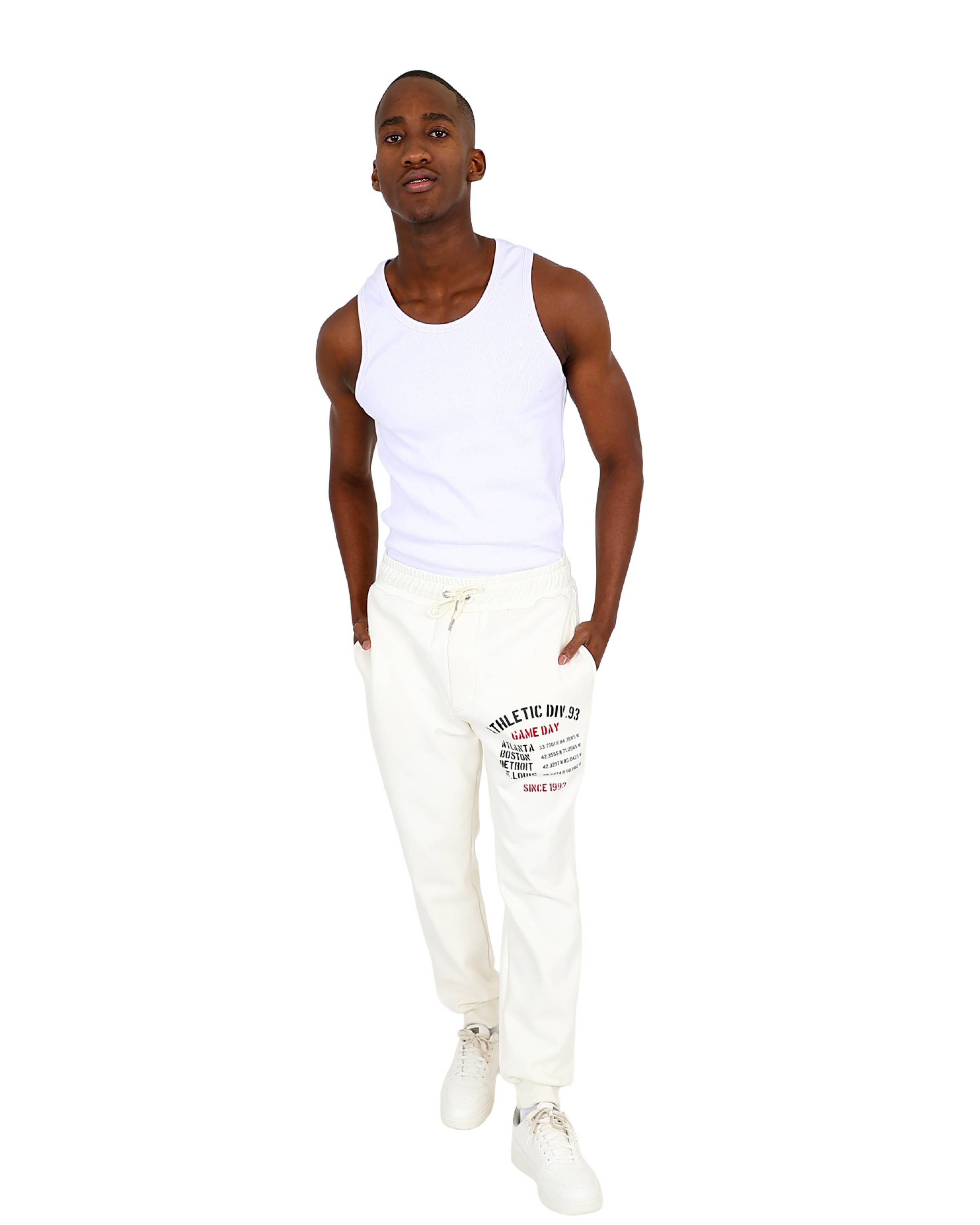 Cream Athletic Games Graphic Jogger