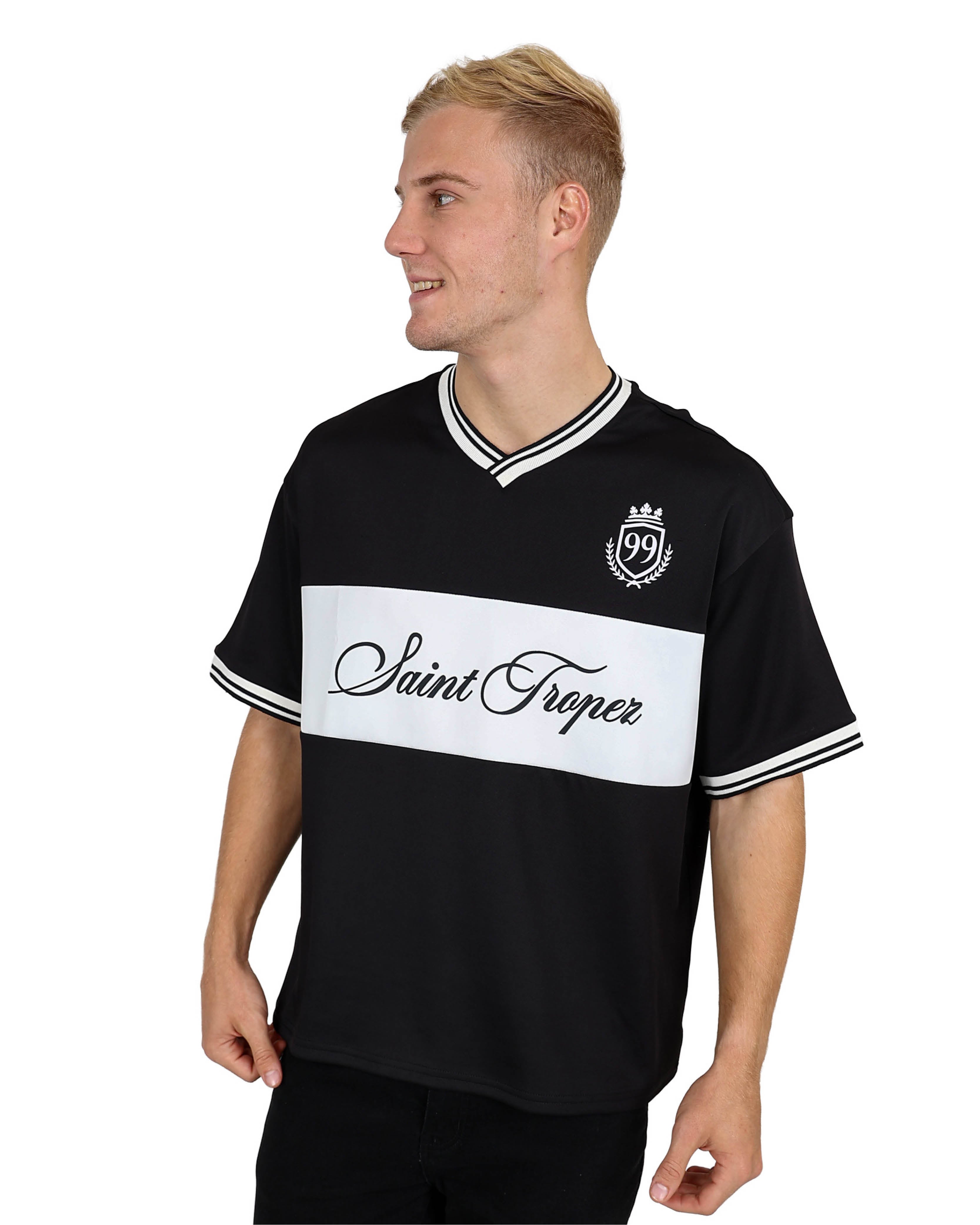 Short Sleeve Black V-Neck United Polo Inspired T-Shirt