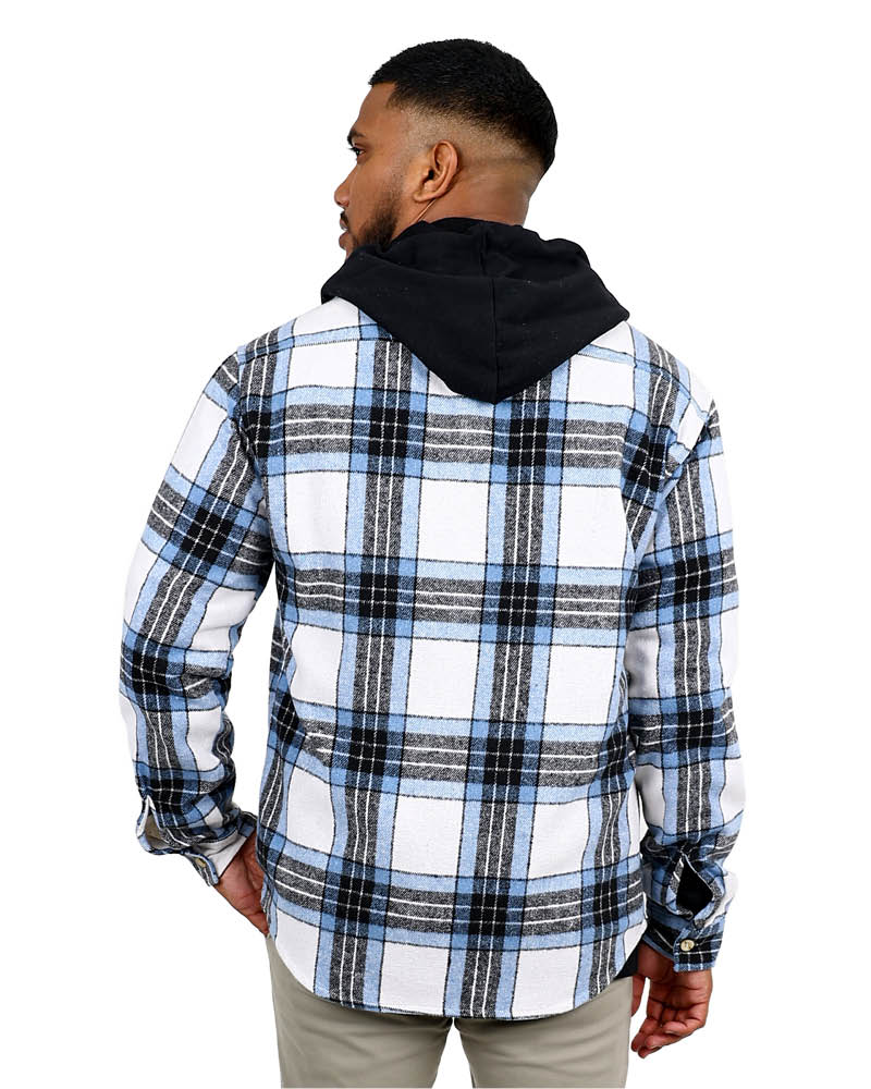 Blue & Navy Flannel Check Shacket