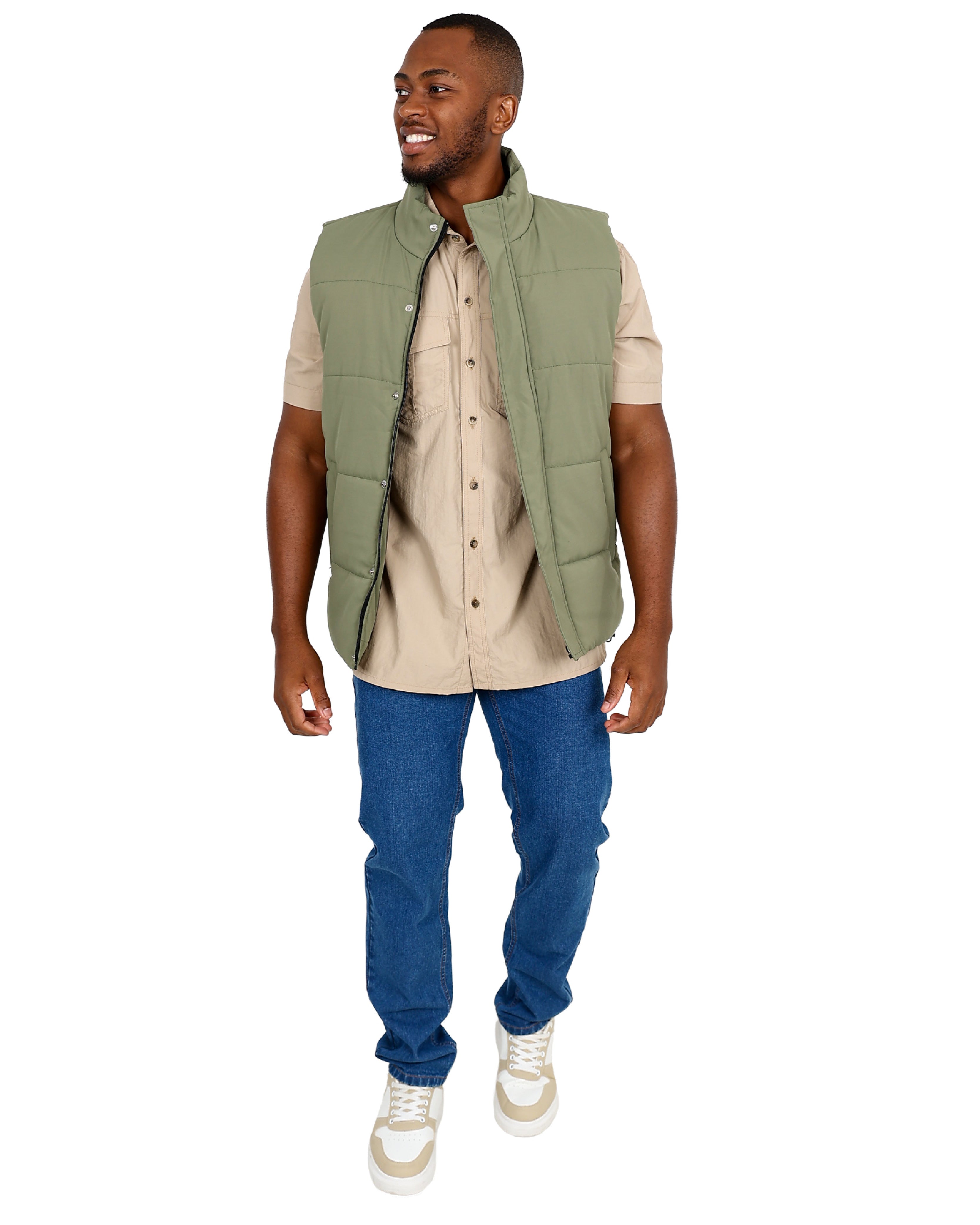 Okavango Sleeveless Olive Gilet Puffer Jacket
